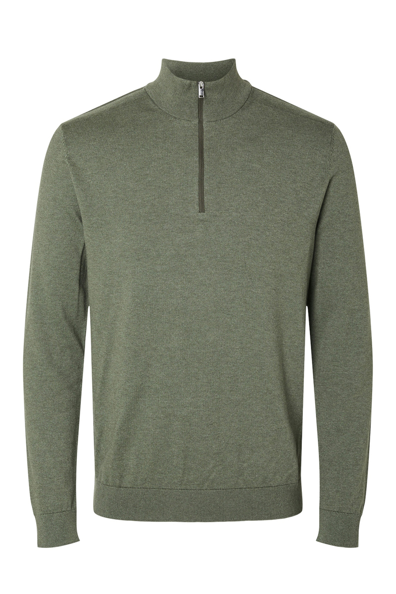 Selected SLHBERG HALF ZIP CARDIGAN NOOS 216636001-Kalamata/Melange 1