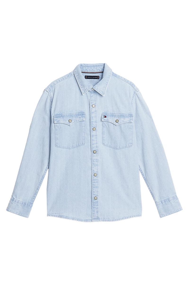 Jongens overhemd lange mouw blauw