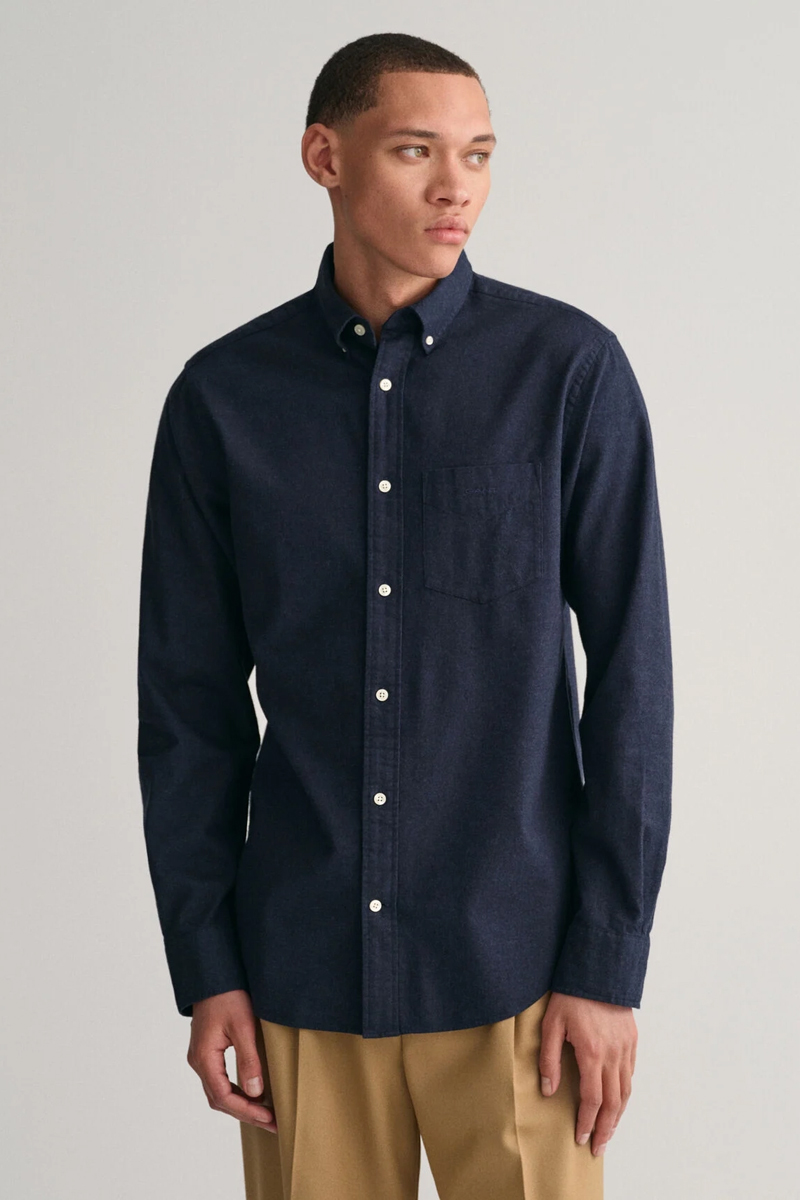 Heren overhemd lm casual blauw