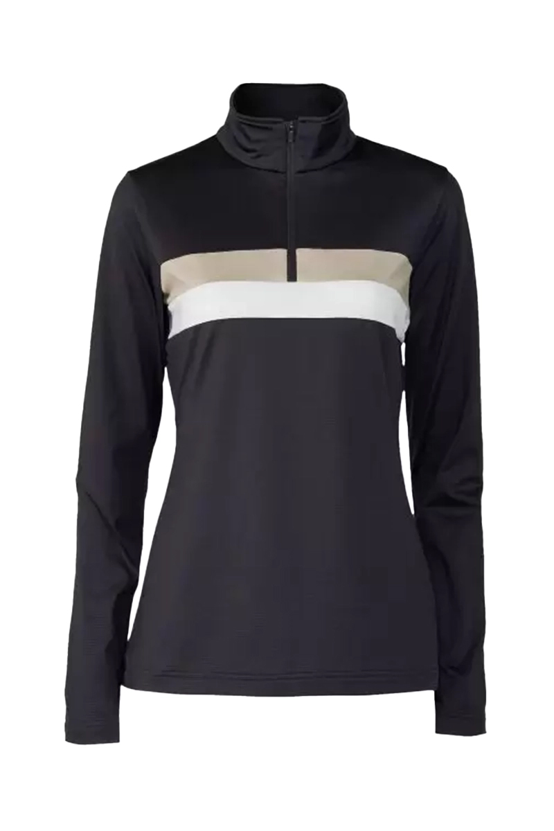 Wintersport dames pully+rits zwart