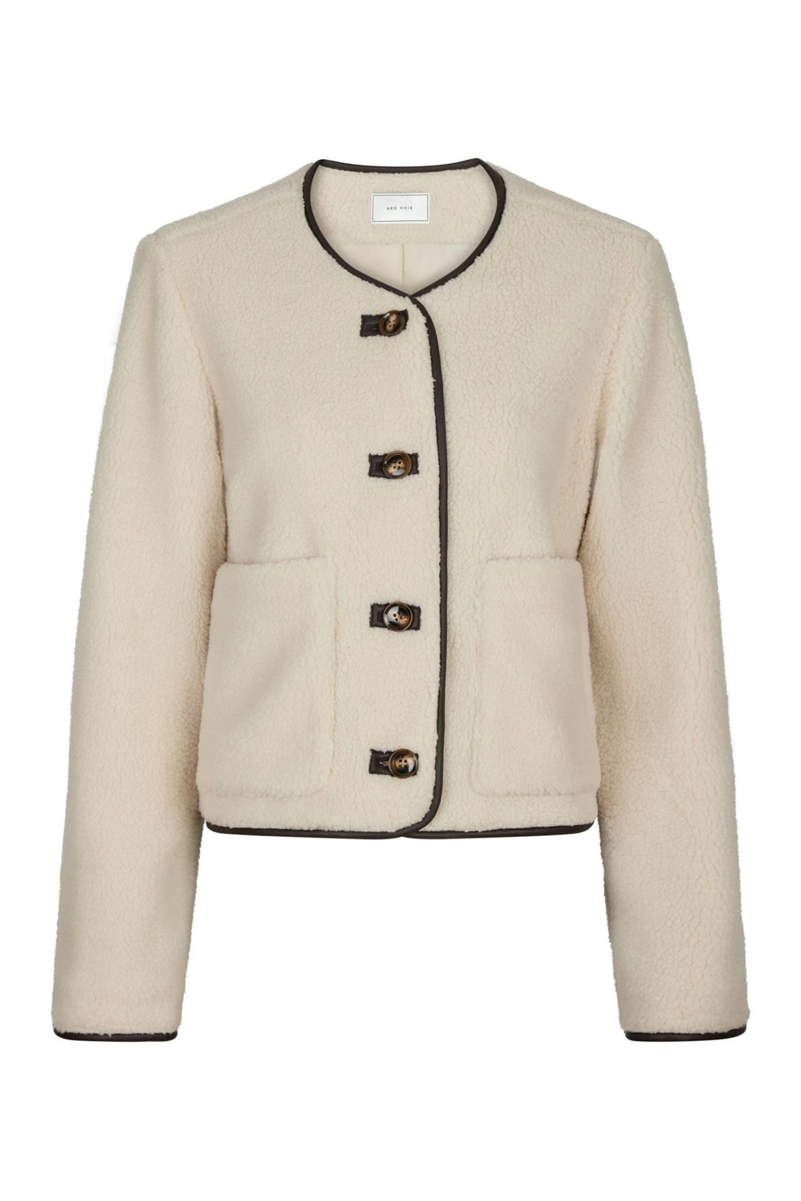 Neo Noir Oak fluffy jacket Ecru-1 1