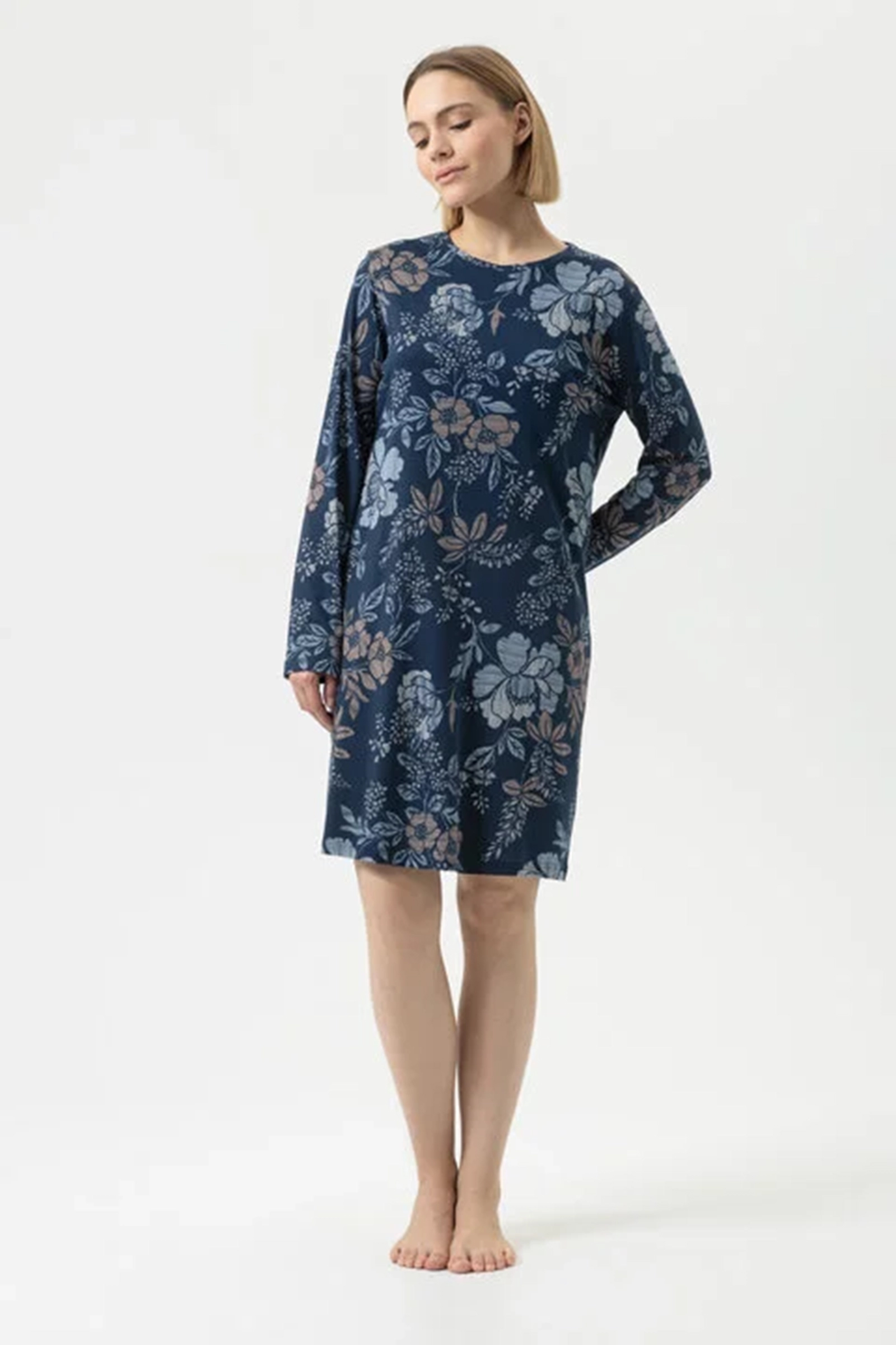 Nachtmode dames nachthemd   blauw