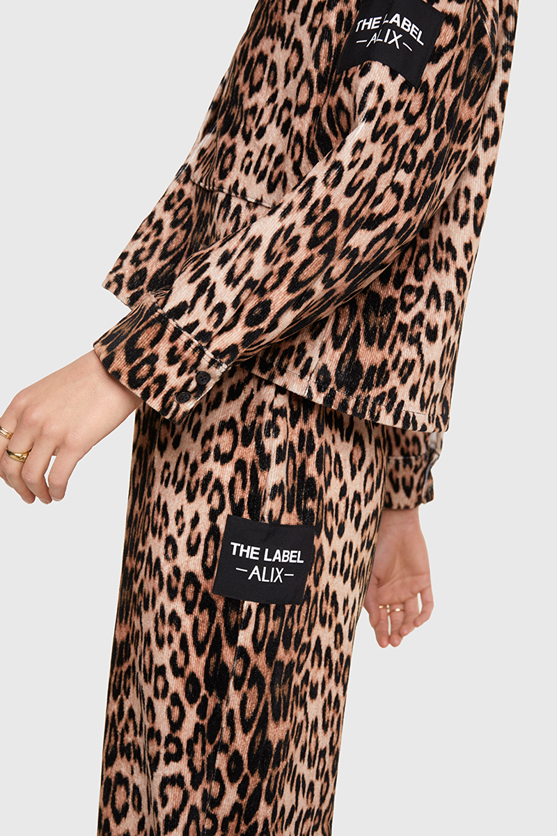 Alix the Label Leopard velvet pants bruin/beige-1 4