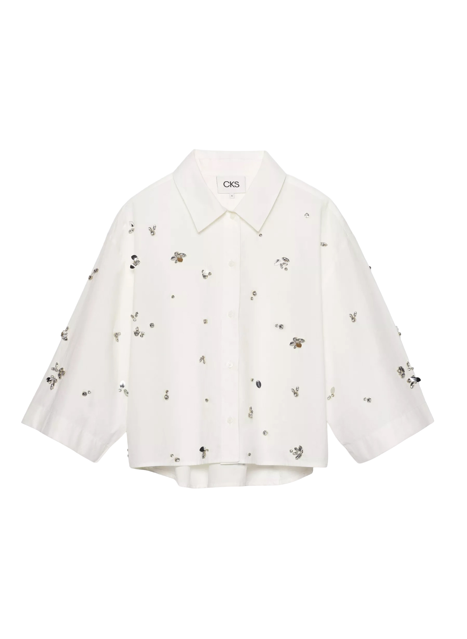 Dames blouse korte mouw wit