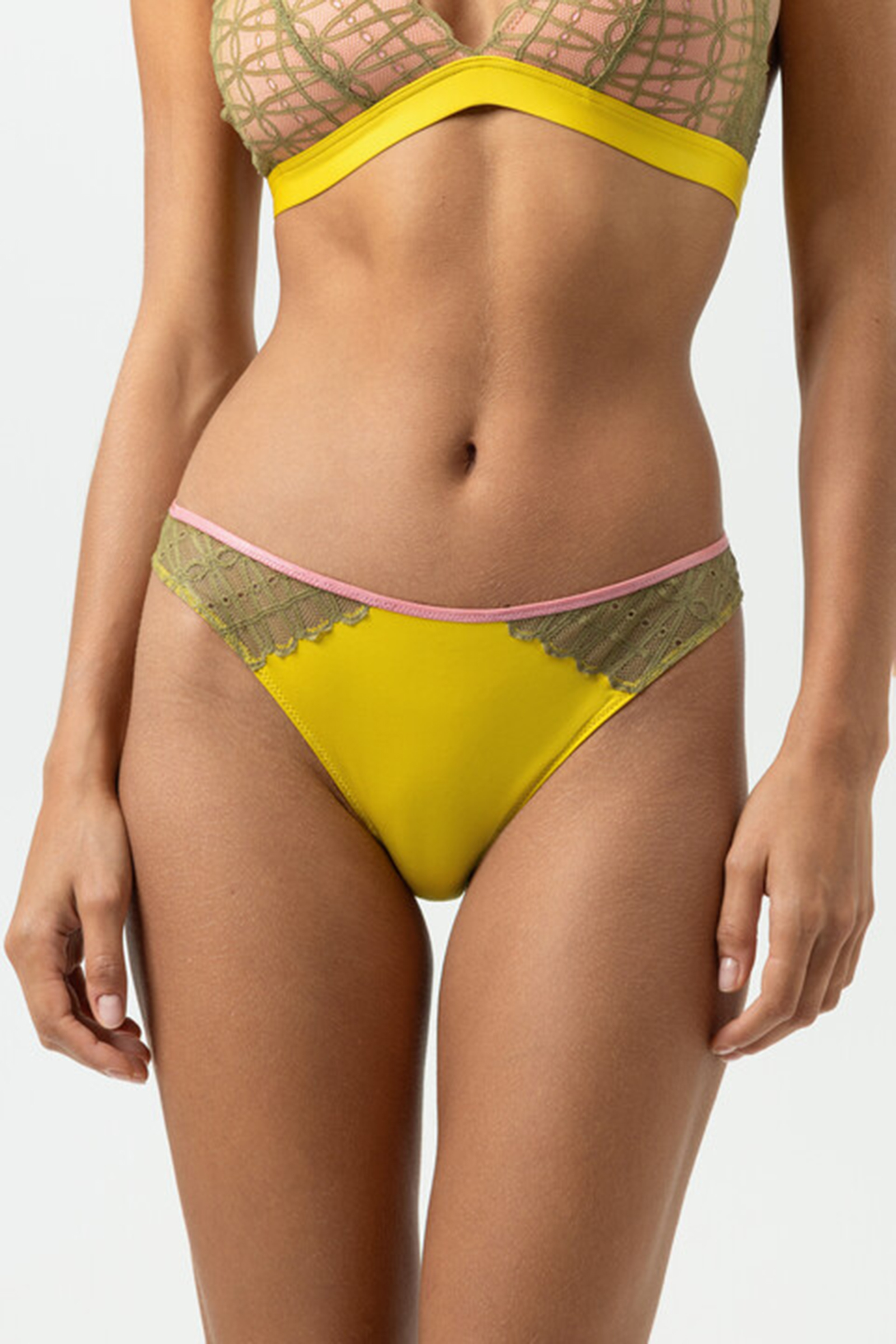 Lingerie dames slip geel