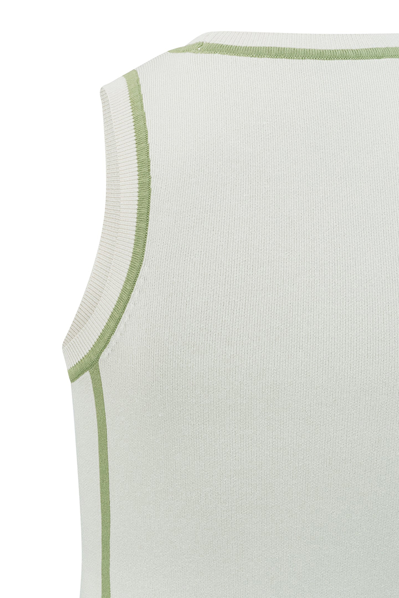 Yaya Knitted tanktop with stripe de IVORY WHITE DESSIN 3