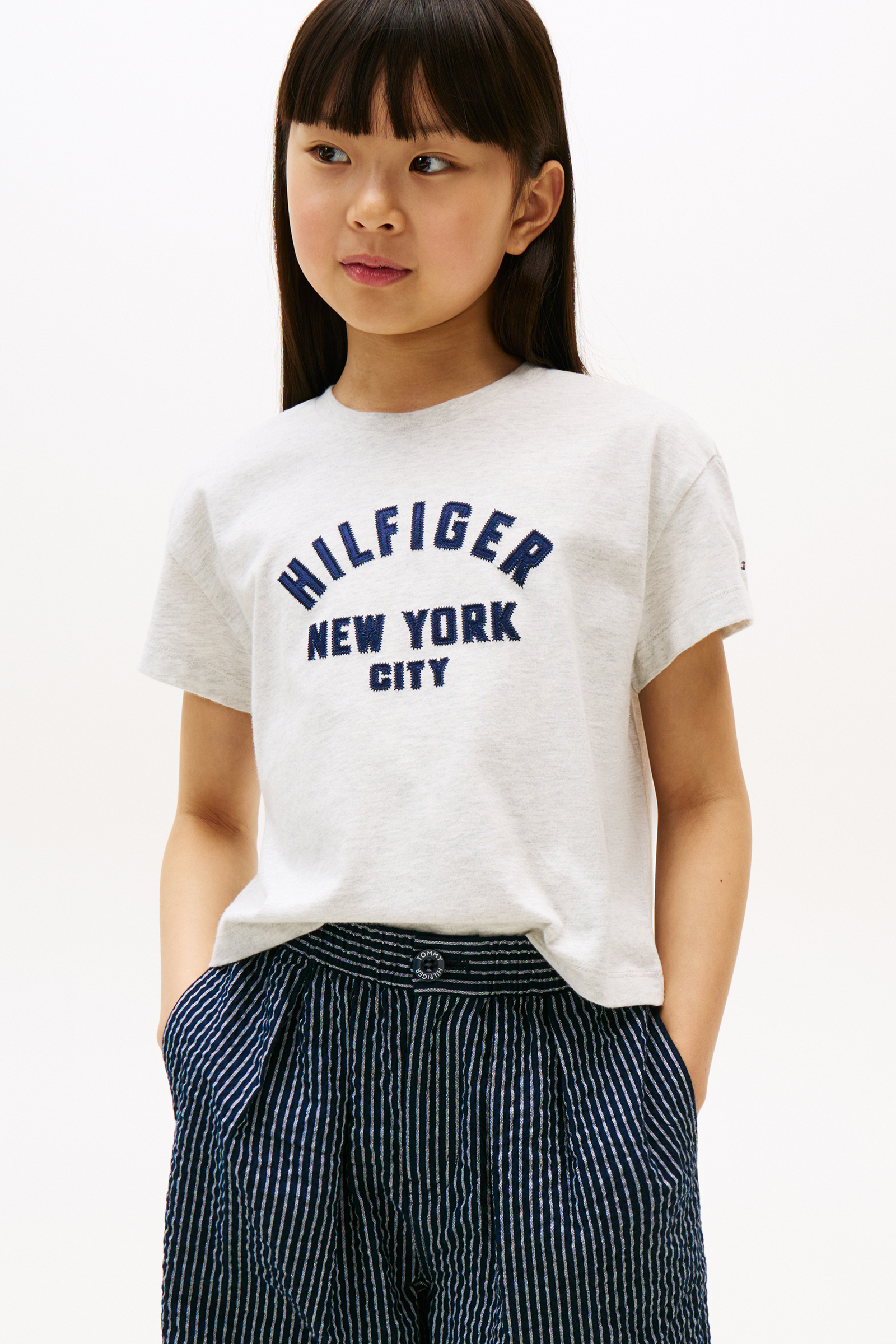 Meisjes t-shirt korte mouw grijs