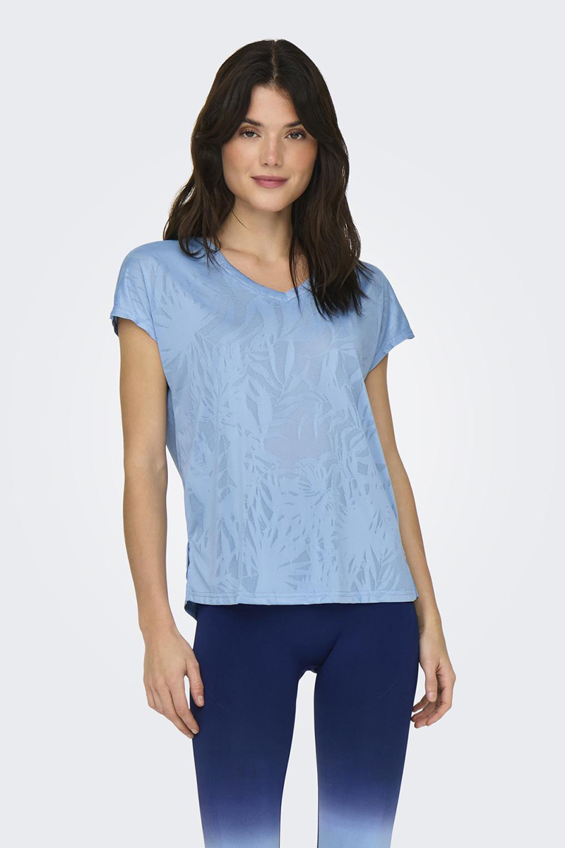Fitness dames t-shirt km blauw