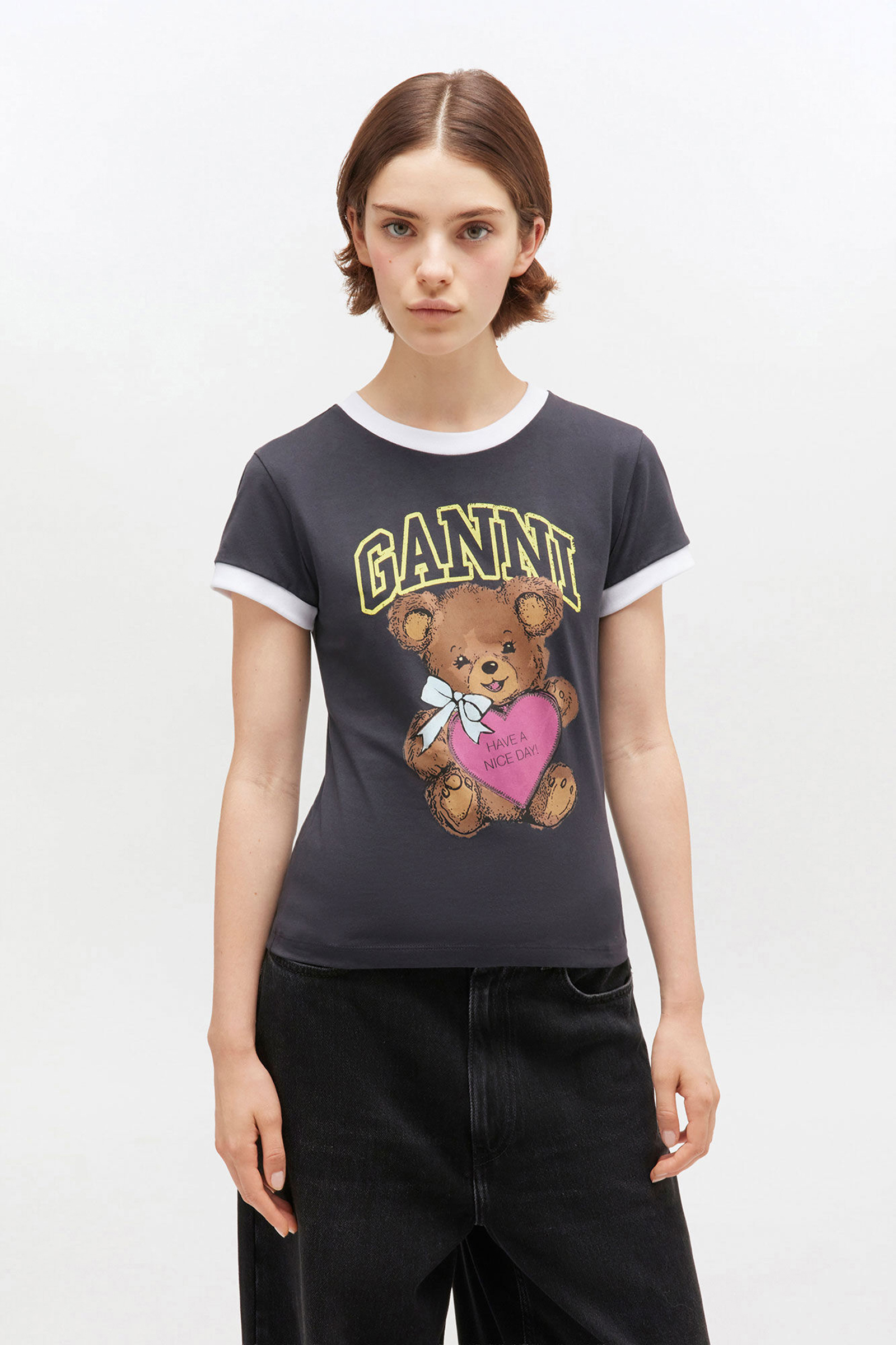 Dames t-shirt korte mouw zwart