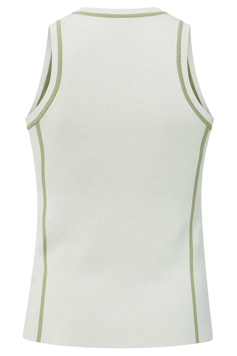 Yaya Knitted tanktop with stripe de IVORY WHITE DESSIN 4