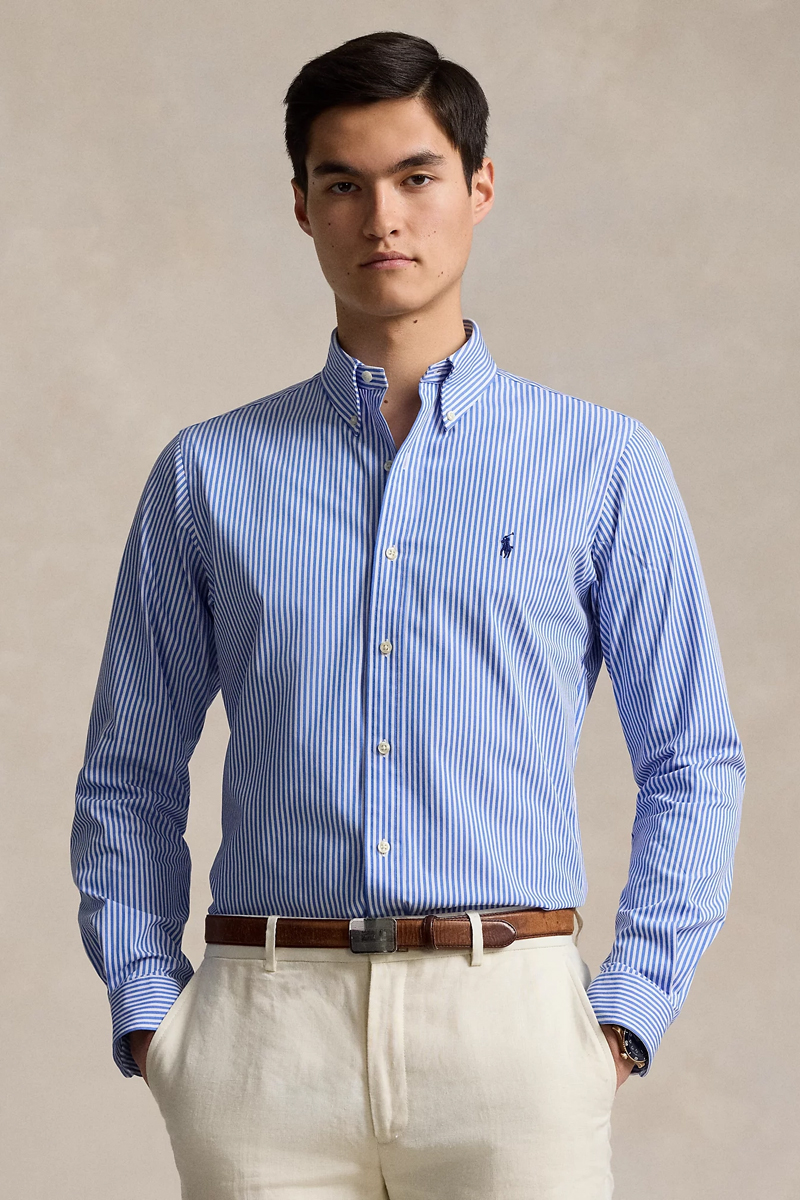 Heren overhemd lm casual blauw