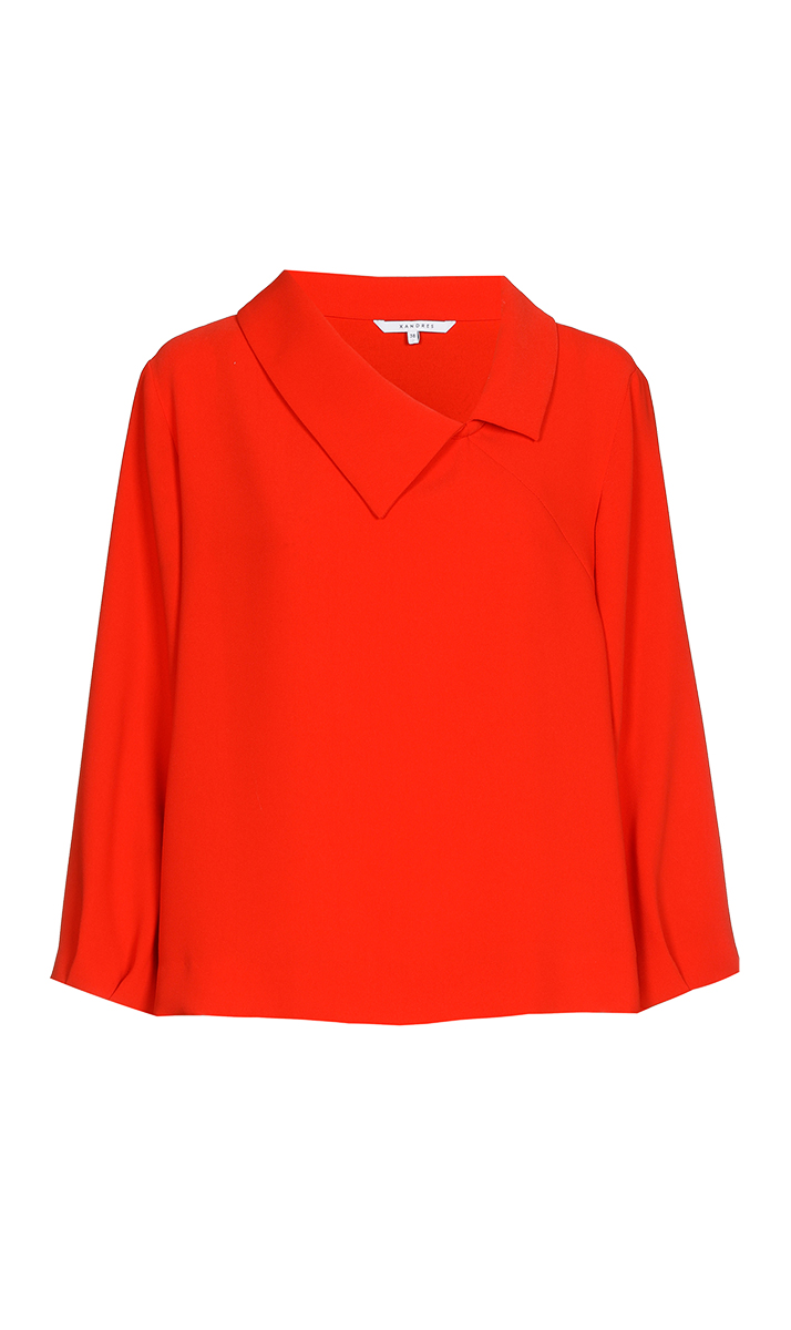 Dames blouse lange mouw rood