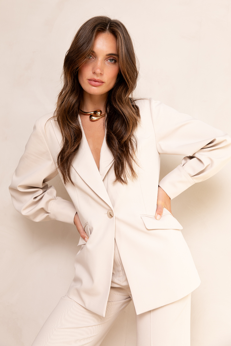 Dames blazer bruin