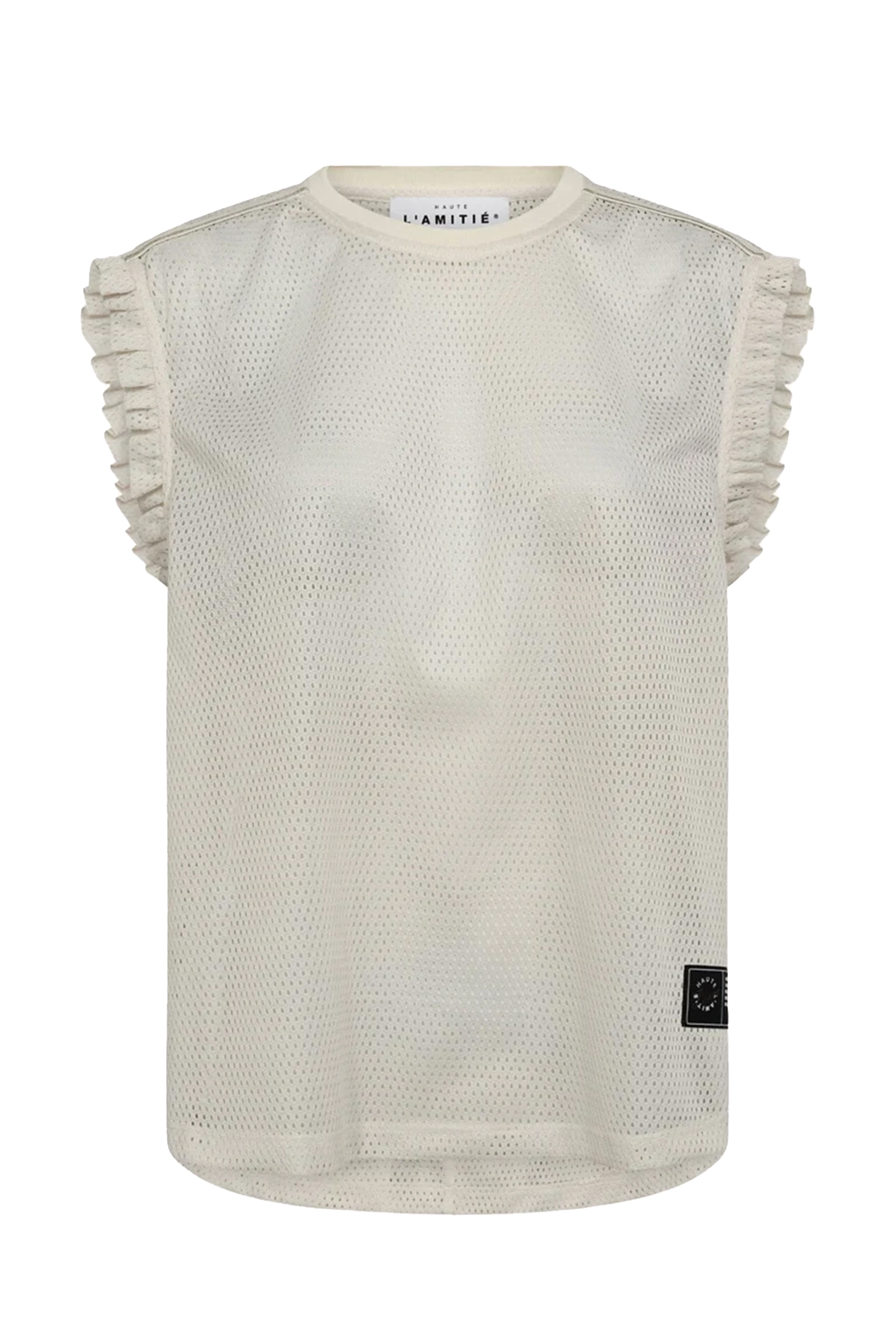 Dames t-shirt korte mouw ecru