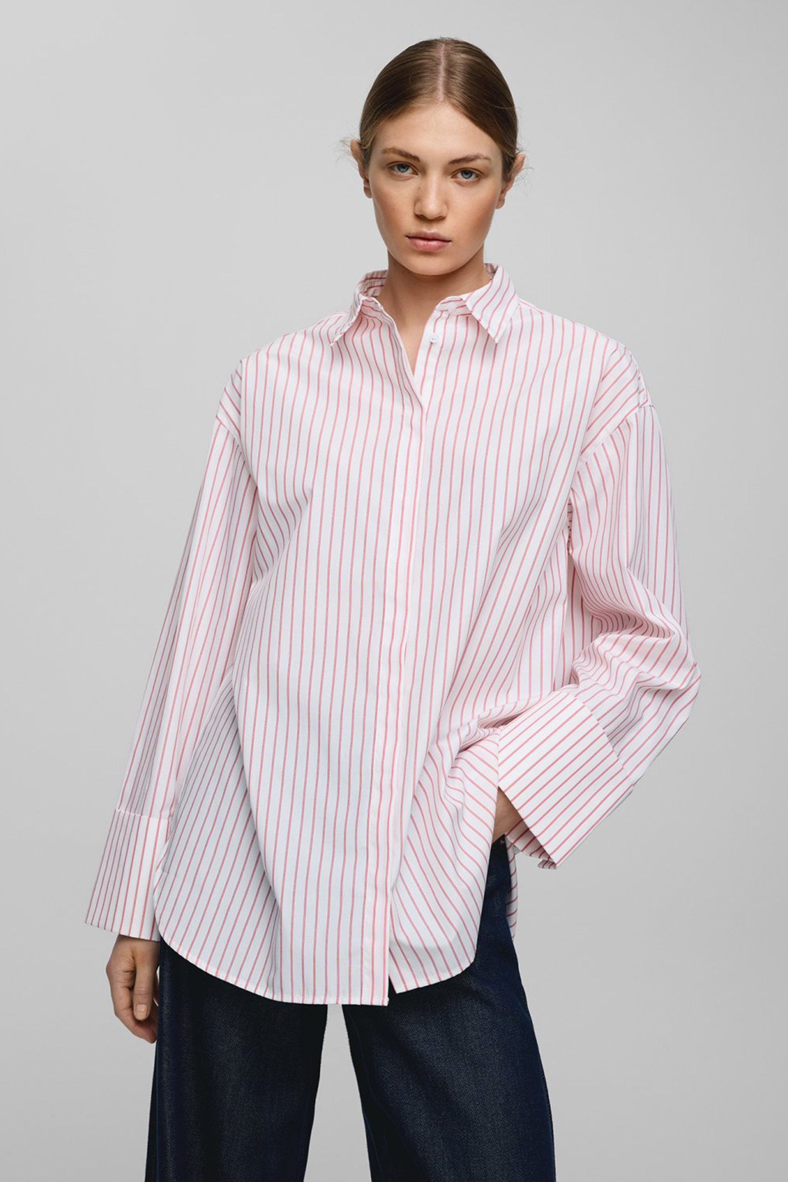 Dames blouse lange mouw rood