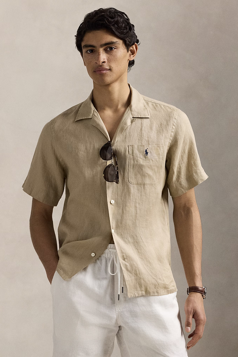 Heren overhemd km casual bruin