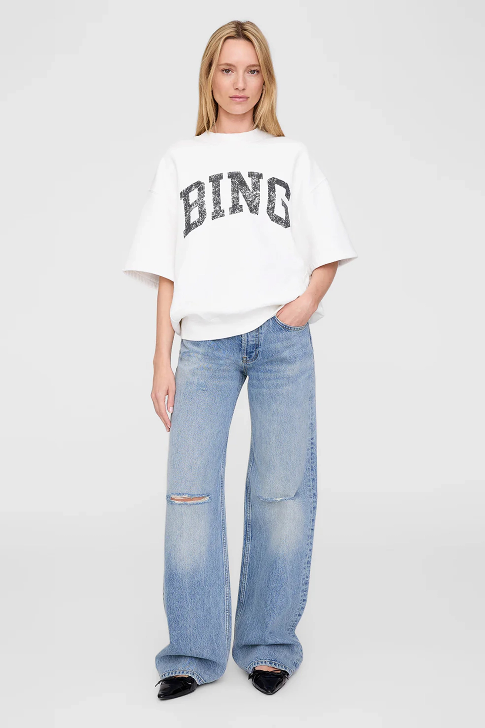 Anine Bing Jay sweatshirt Ecru-1 3