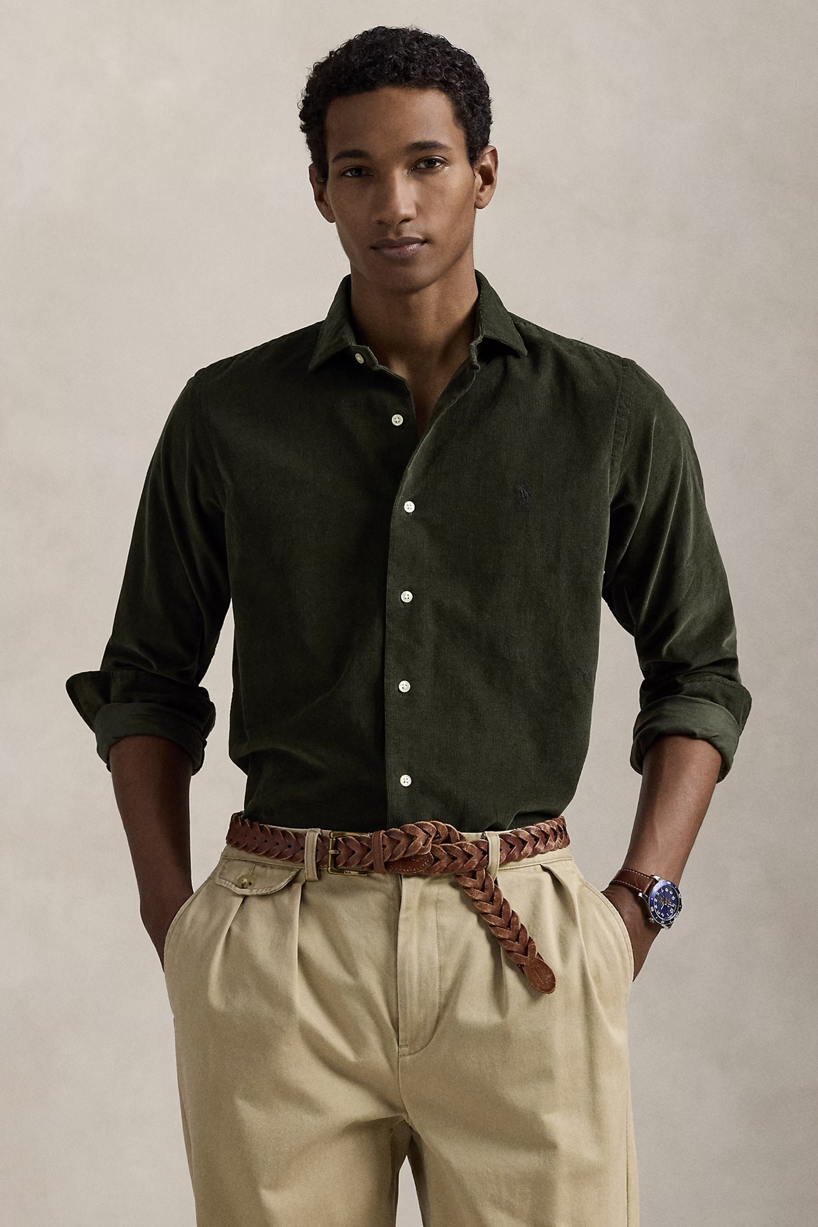 Heren overhemd lm casual groen