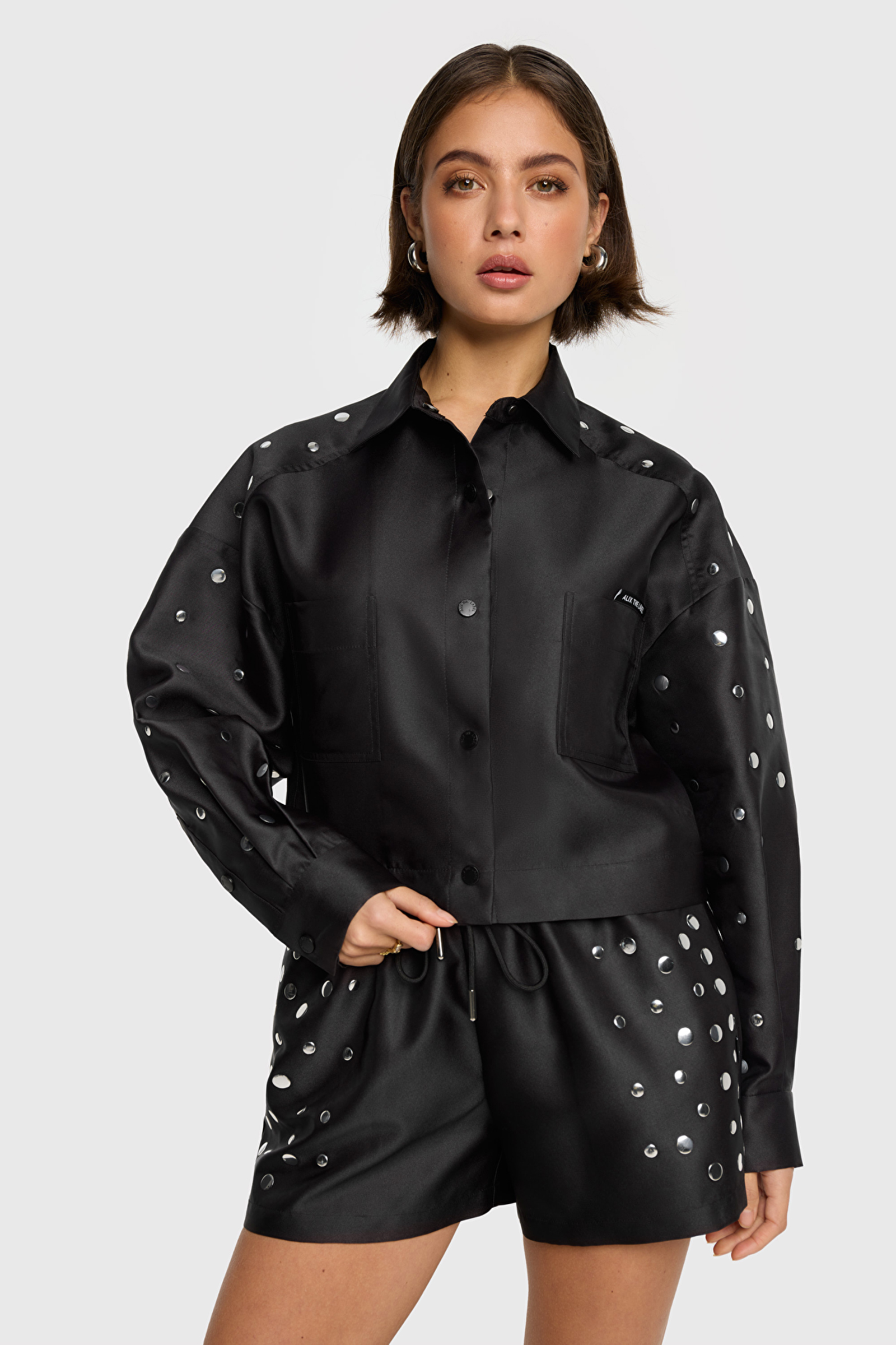 Dames blouse lange mouw zwart