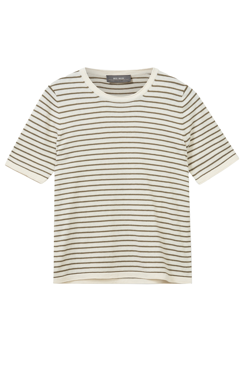 Mos Mosh MMAni SS Stripe Knit Groen-1 1