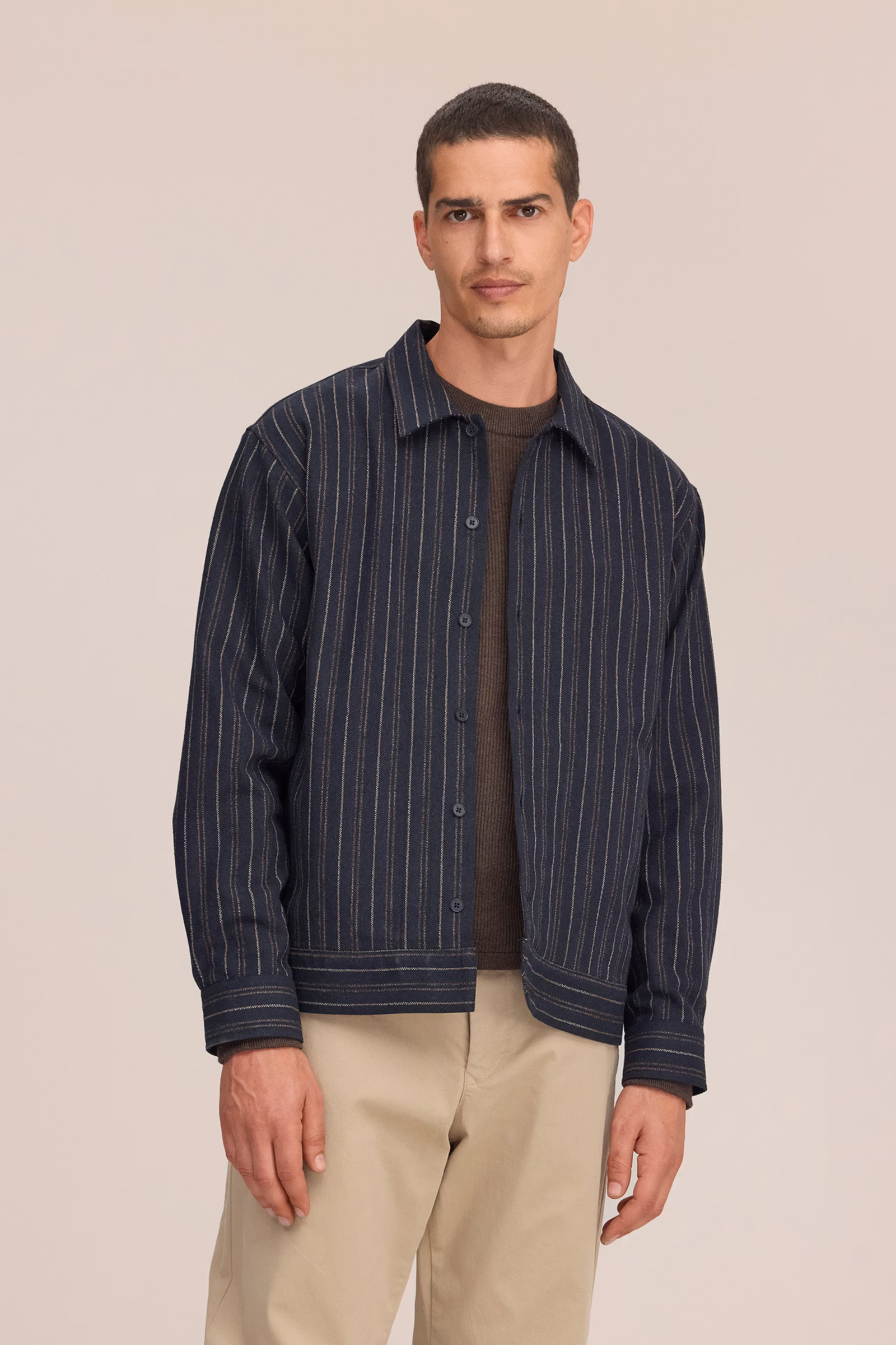 Heren overshirt blauw