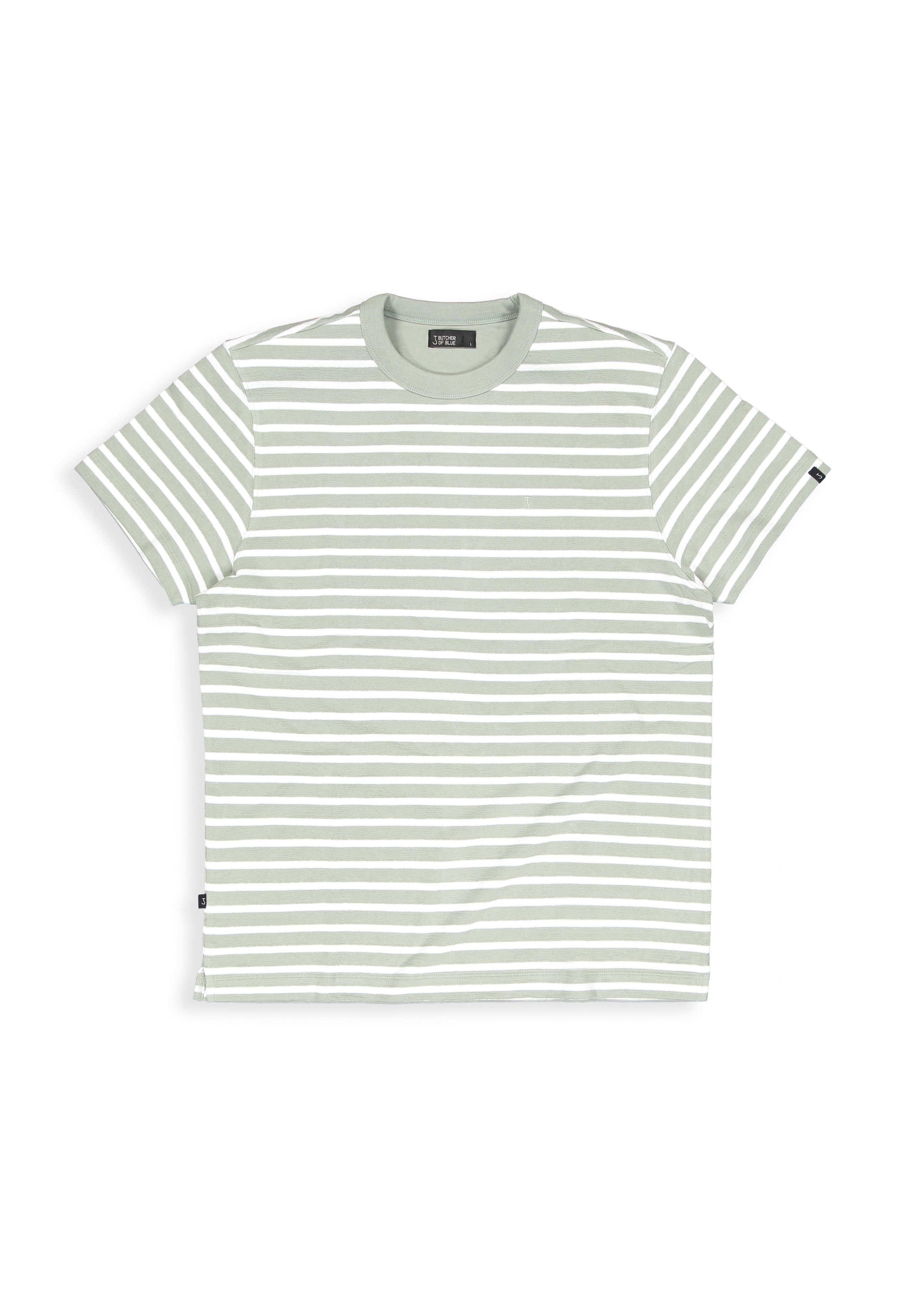 Butcher of Blue Gaspard Loose Stripe Tee Groen-1 1