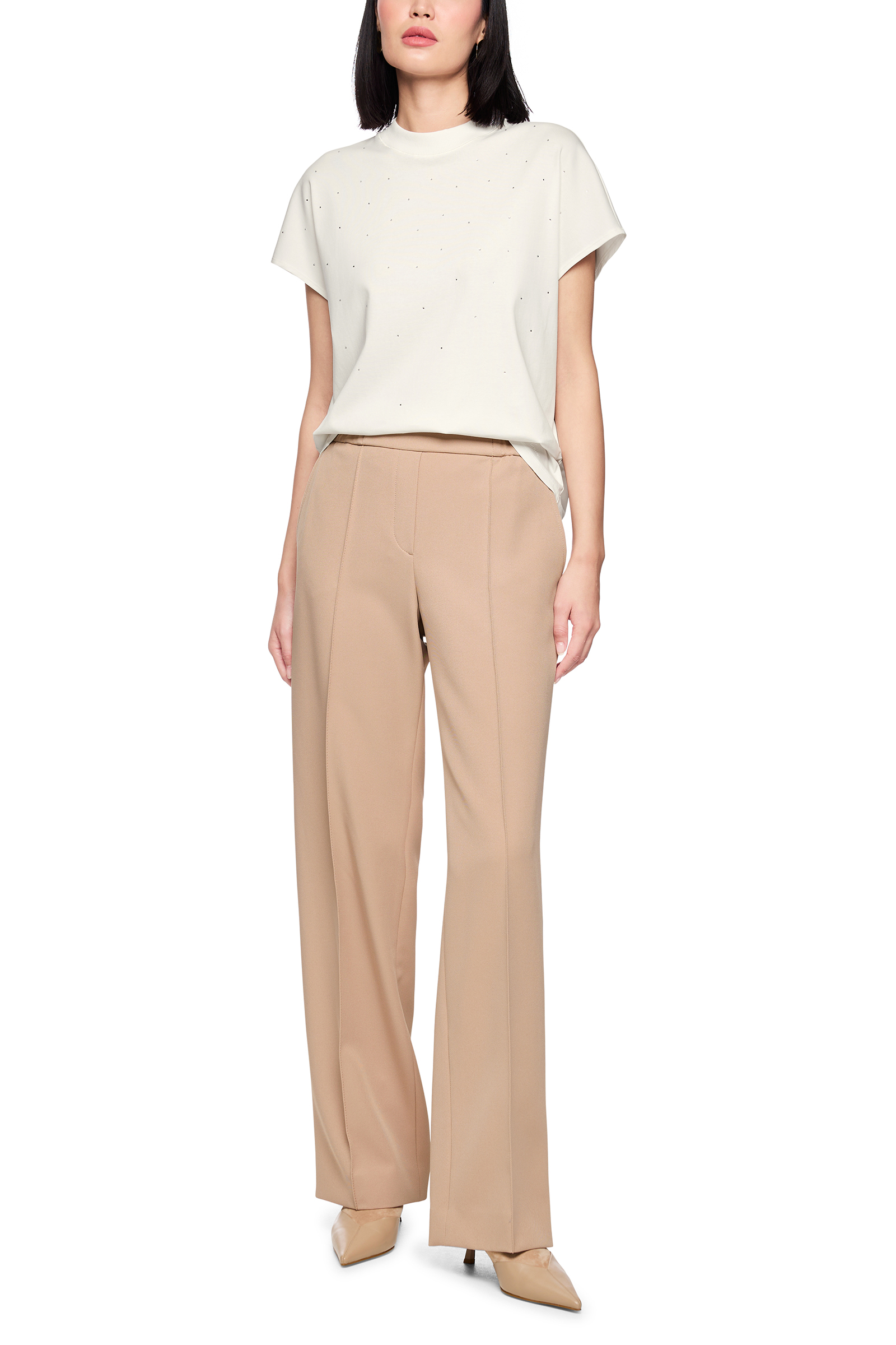 Dames t-shirt korte mouw ecru