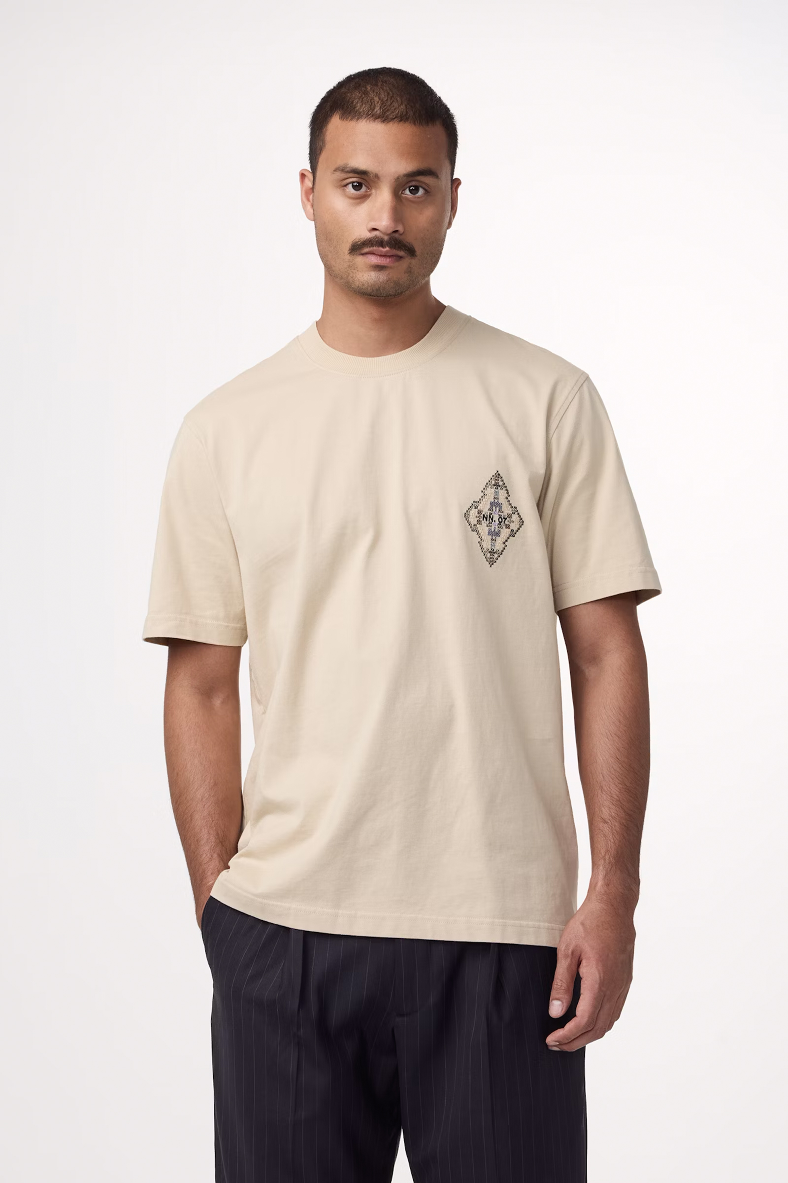 Heren t-shirt kortemouw ecru
