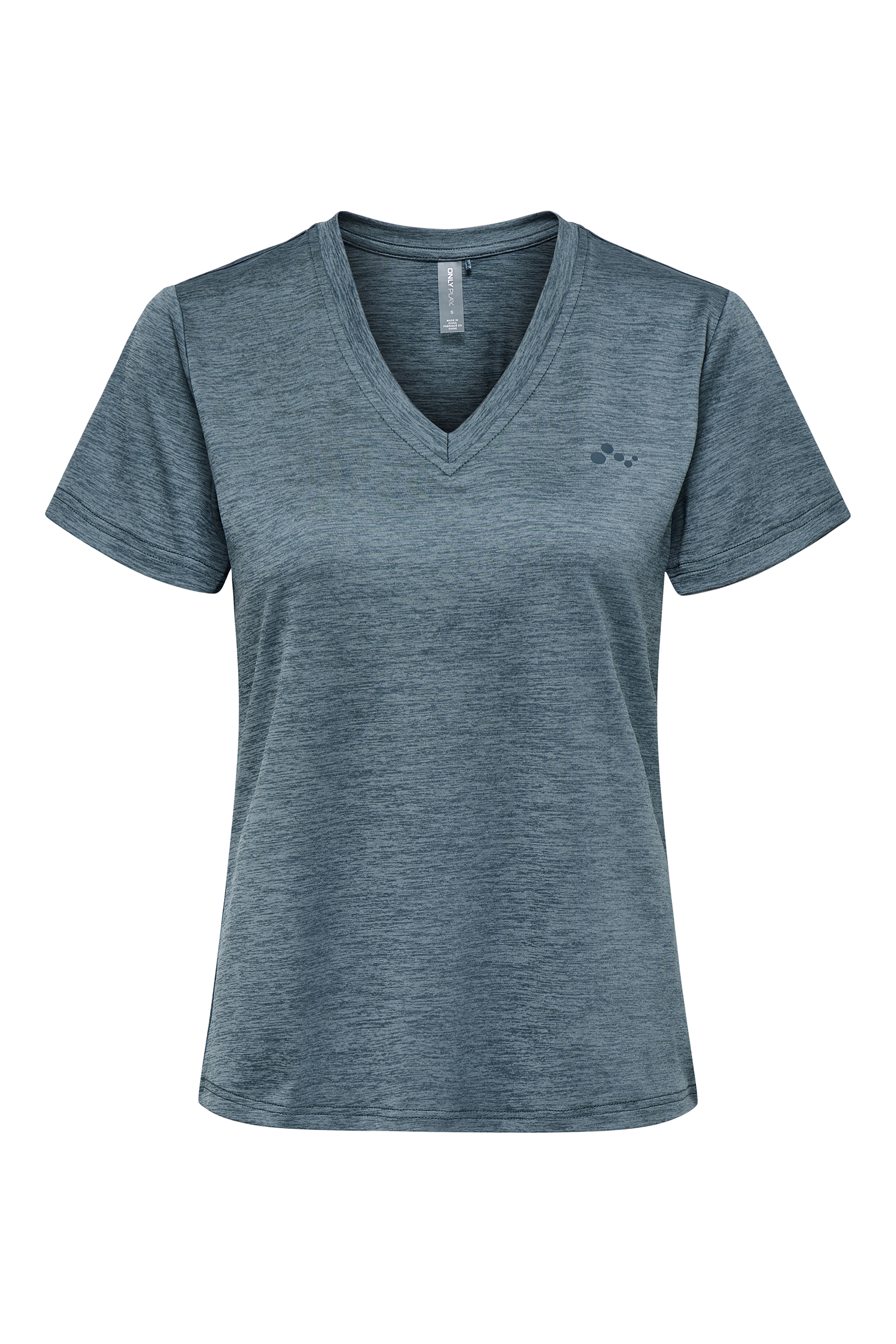 Fitness dames t-shirt km blauw