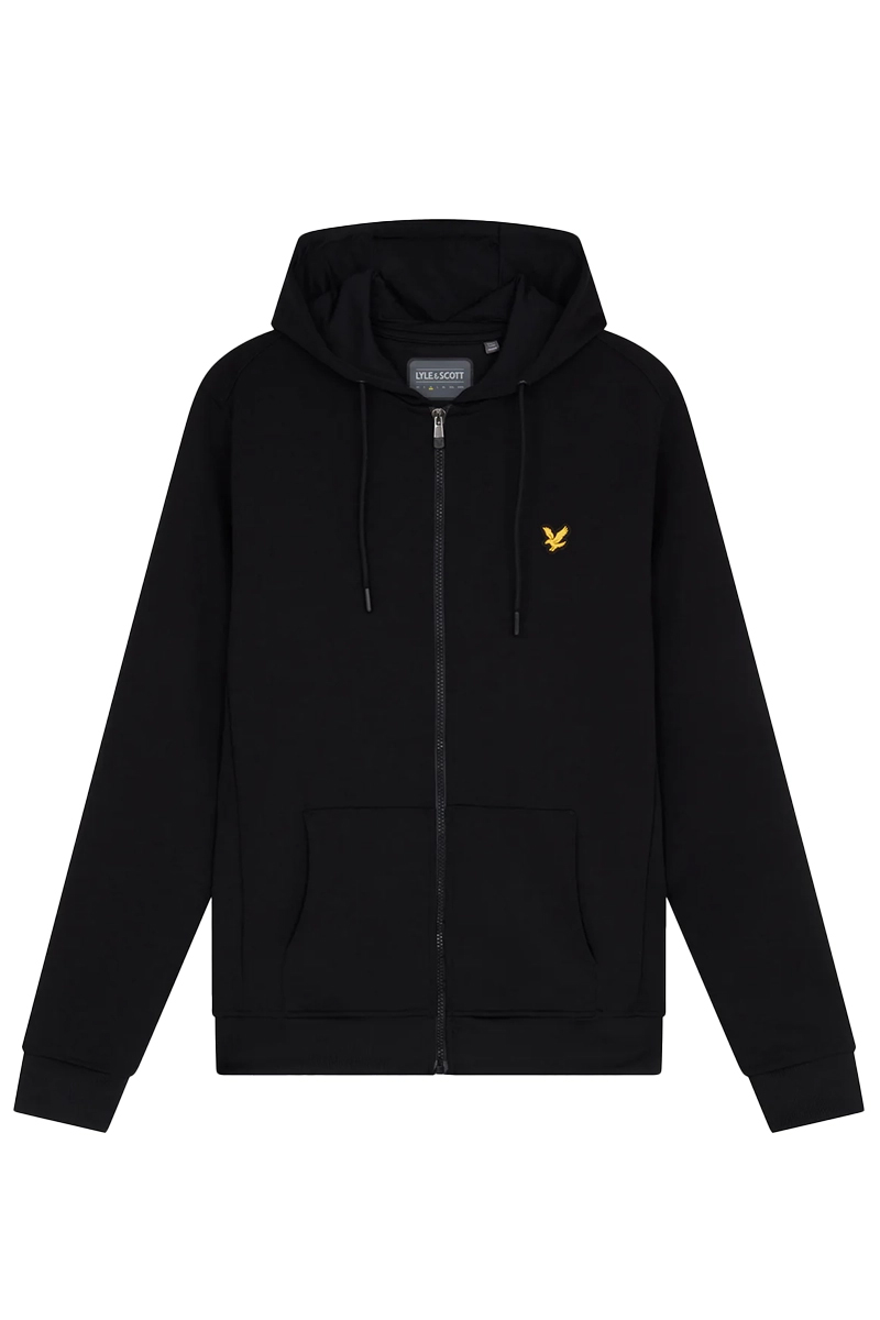 Lyle & Scott FULL ZIP FLY FLEECE HOODIE Zwart-1 1