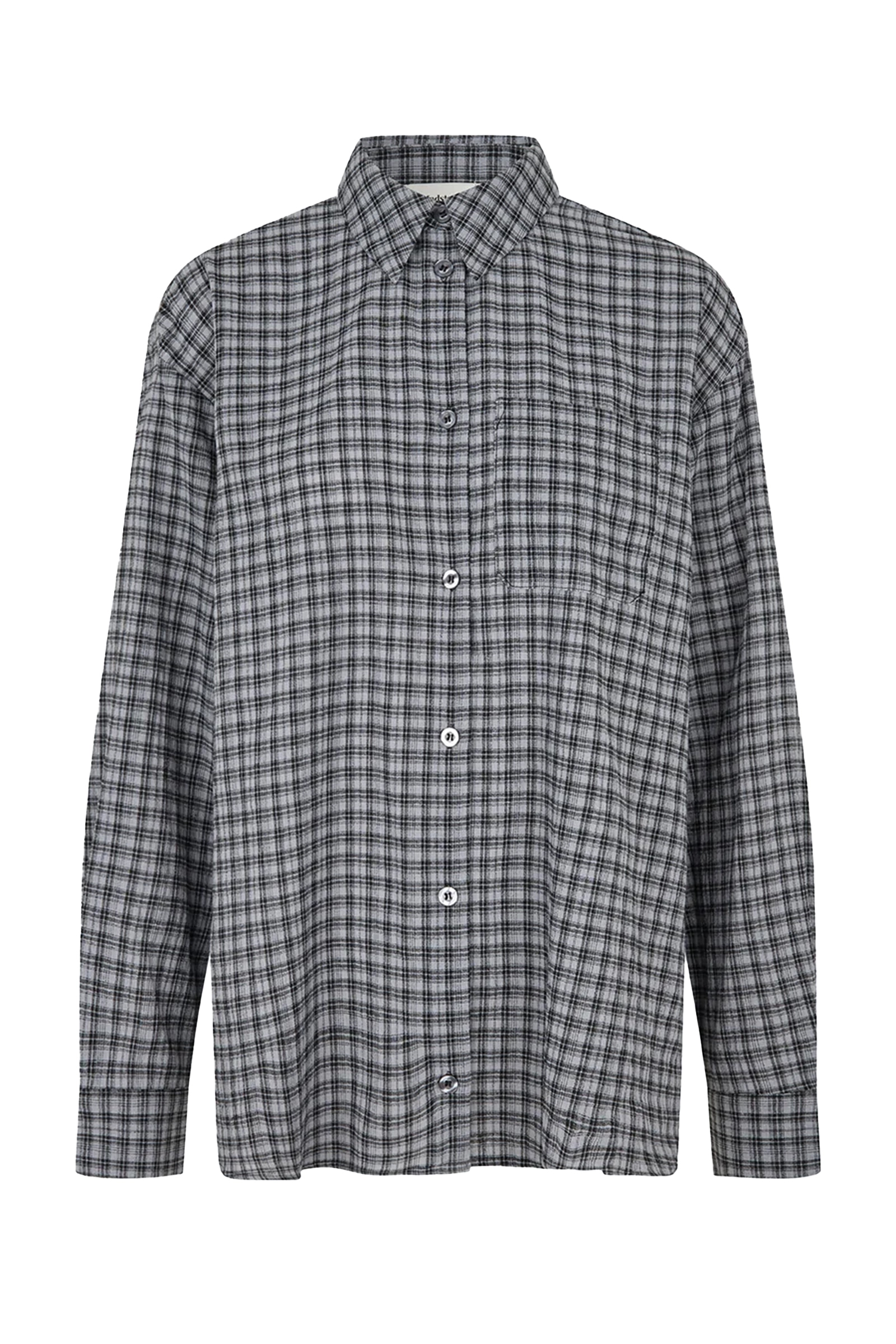 Dames blouse lange mouw grijs