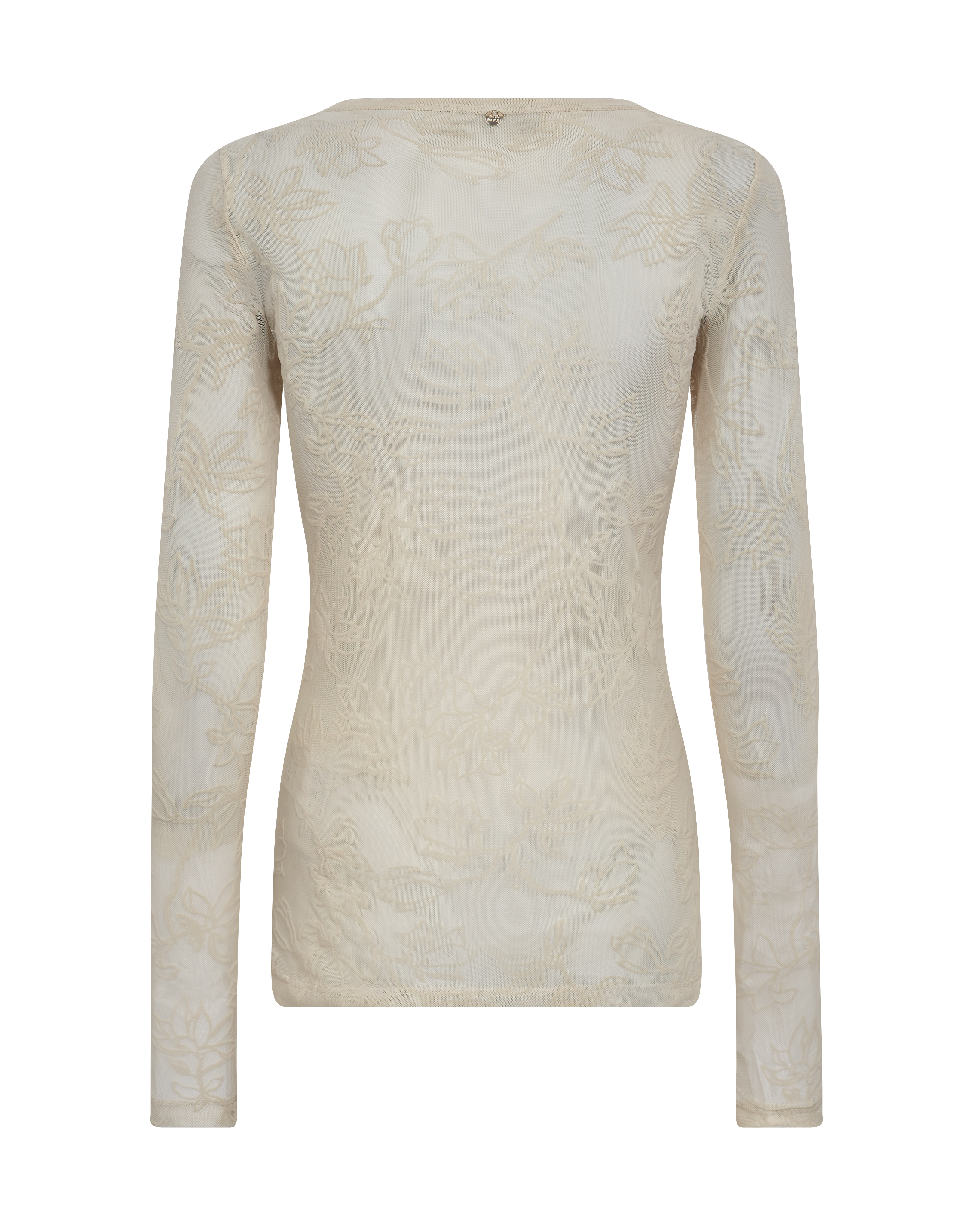 Dames t-shirt lange mouw ecru