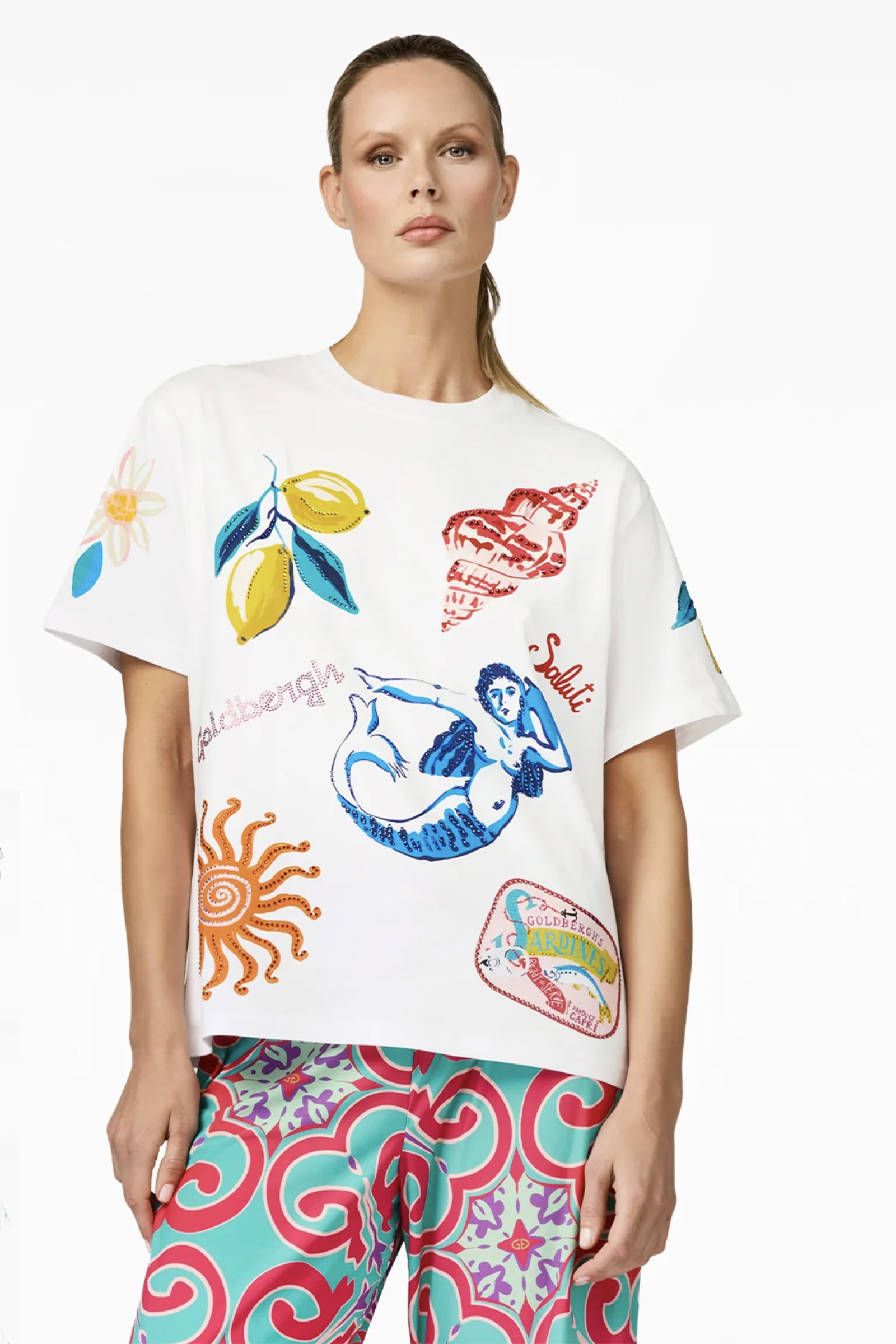 Casual dames t-shirt km ecru