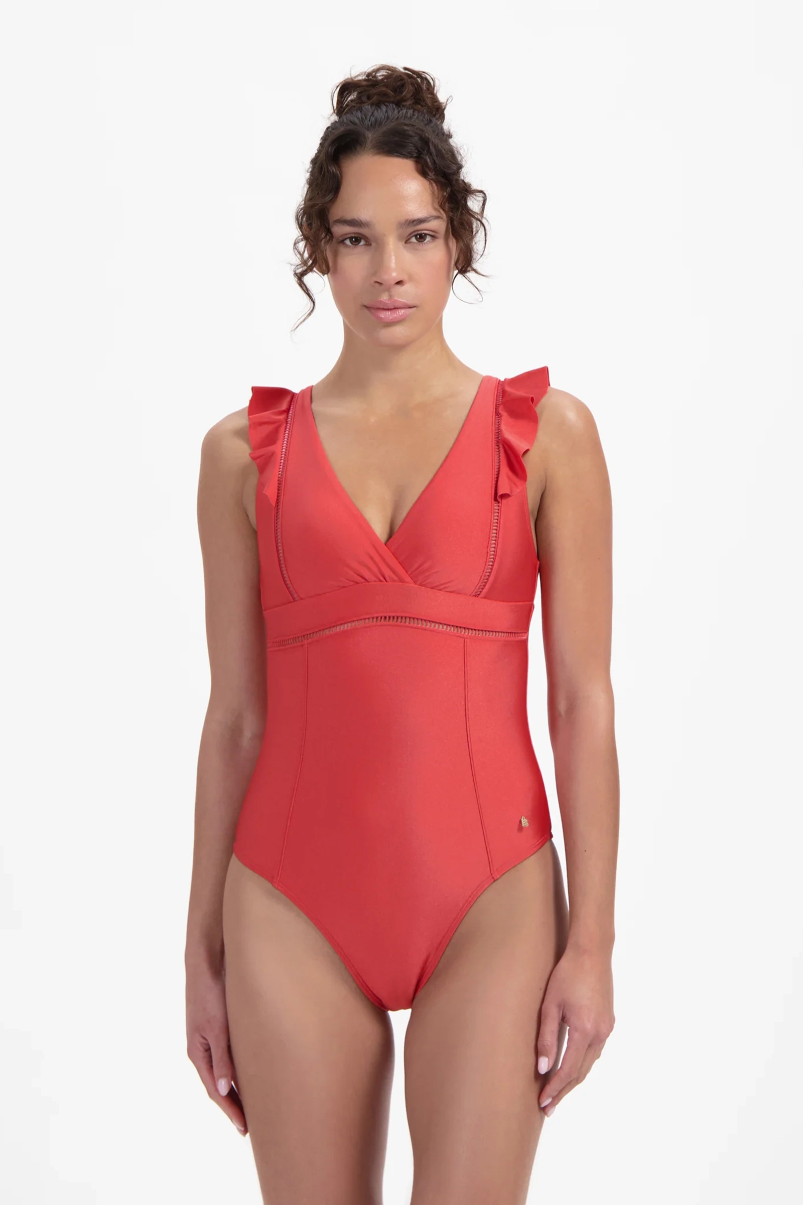 Bad/beach dames badpak modecup rood