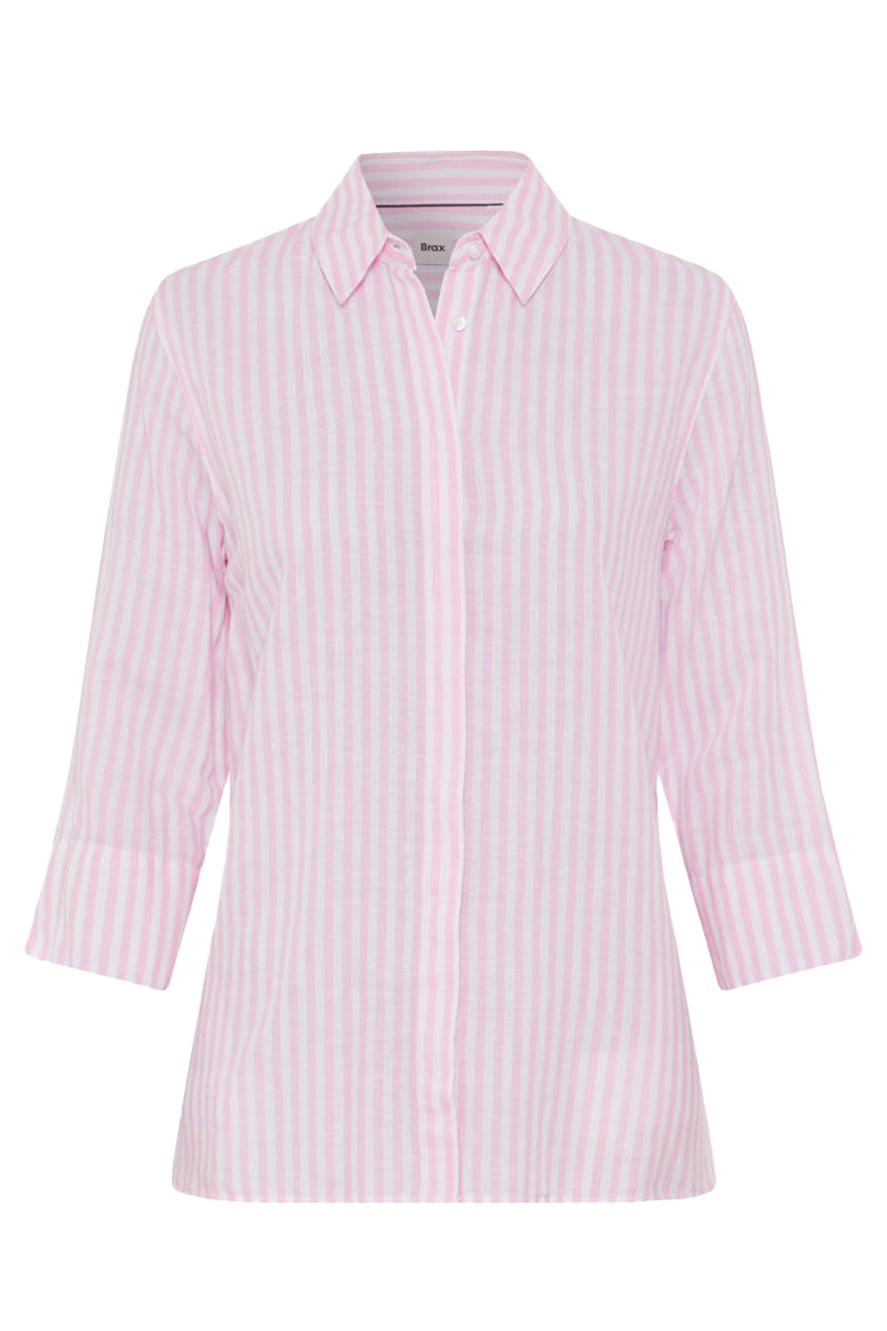 Dames blouse lange mouw rose