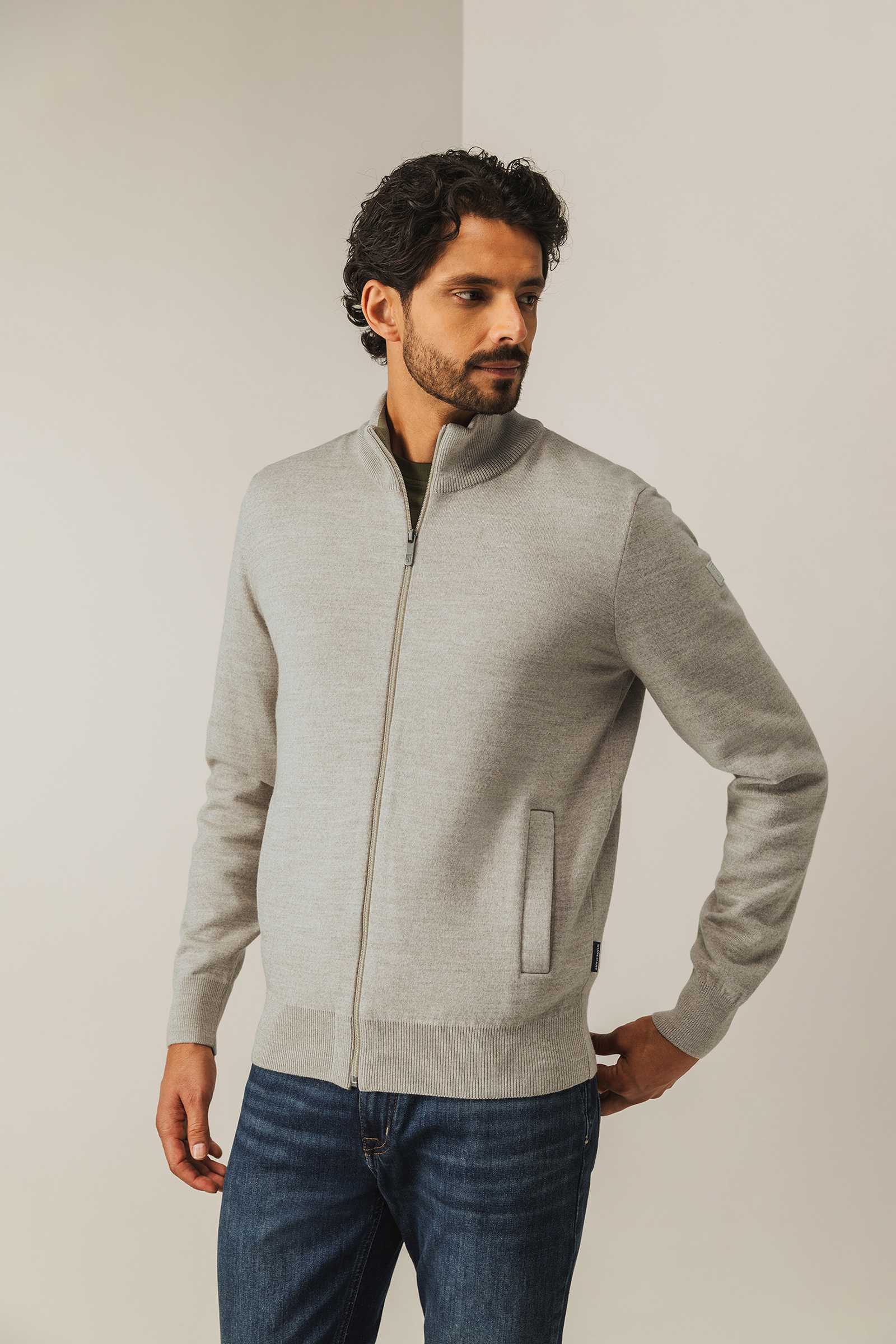 Heren vest ecru