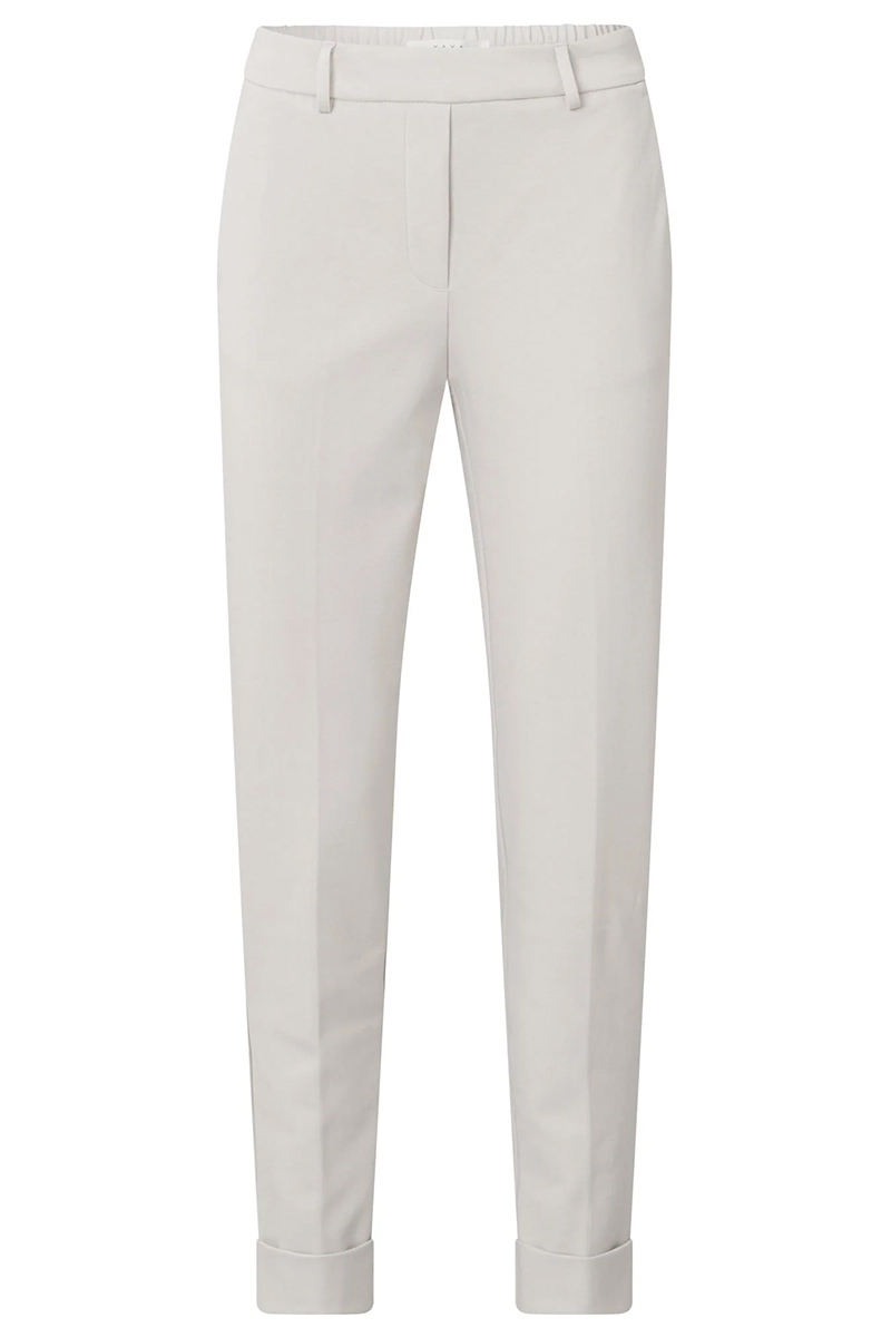 Yaya Jersey tailored trousers with WIND CHIME BEIGE 1
