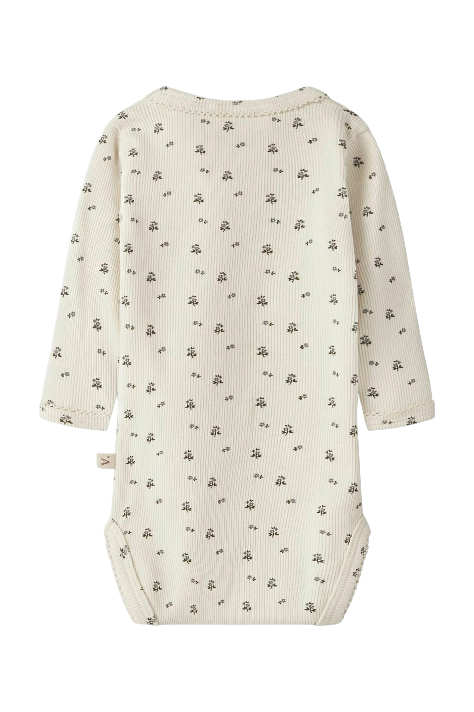 Baby romper lange mouw grijs