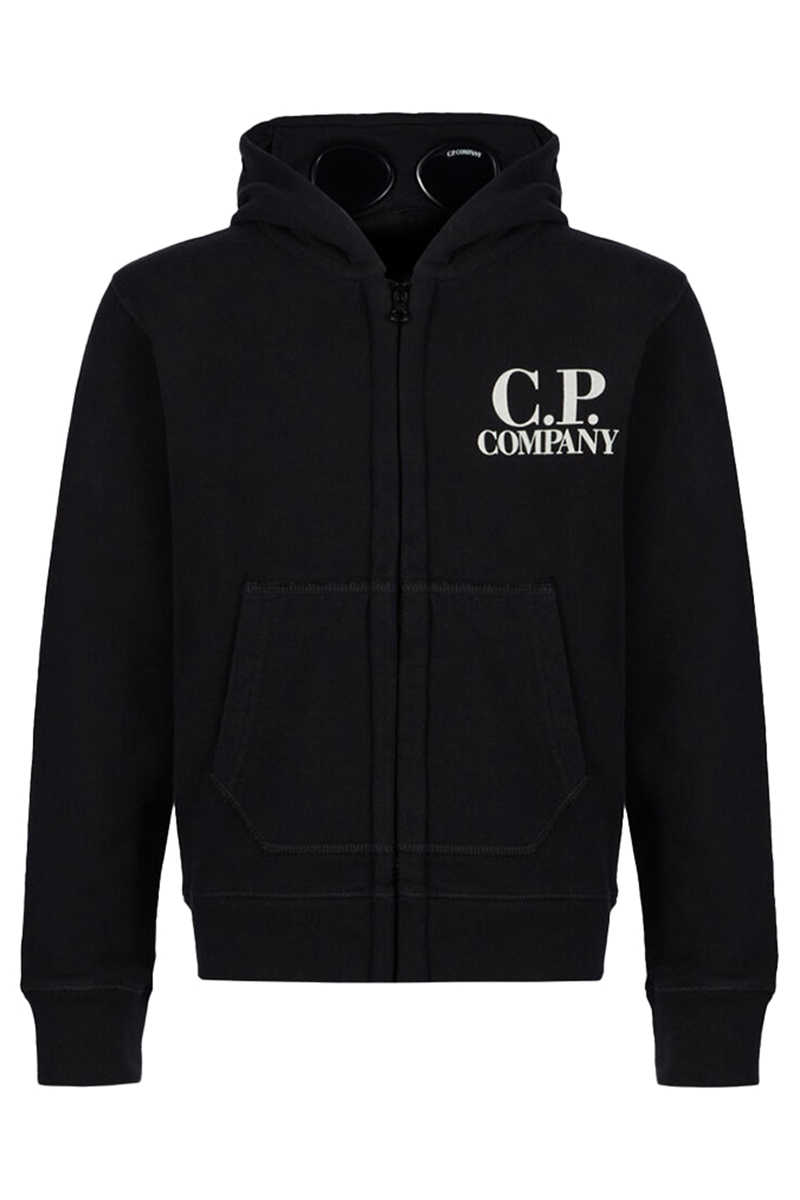 C.P. Company basic fleece goggle hoodie Zwart-1 1