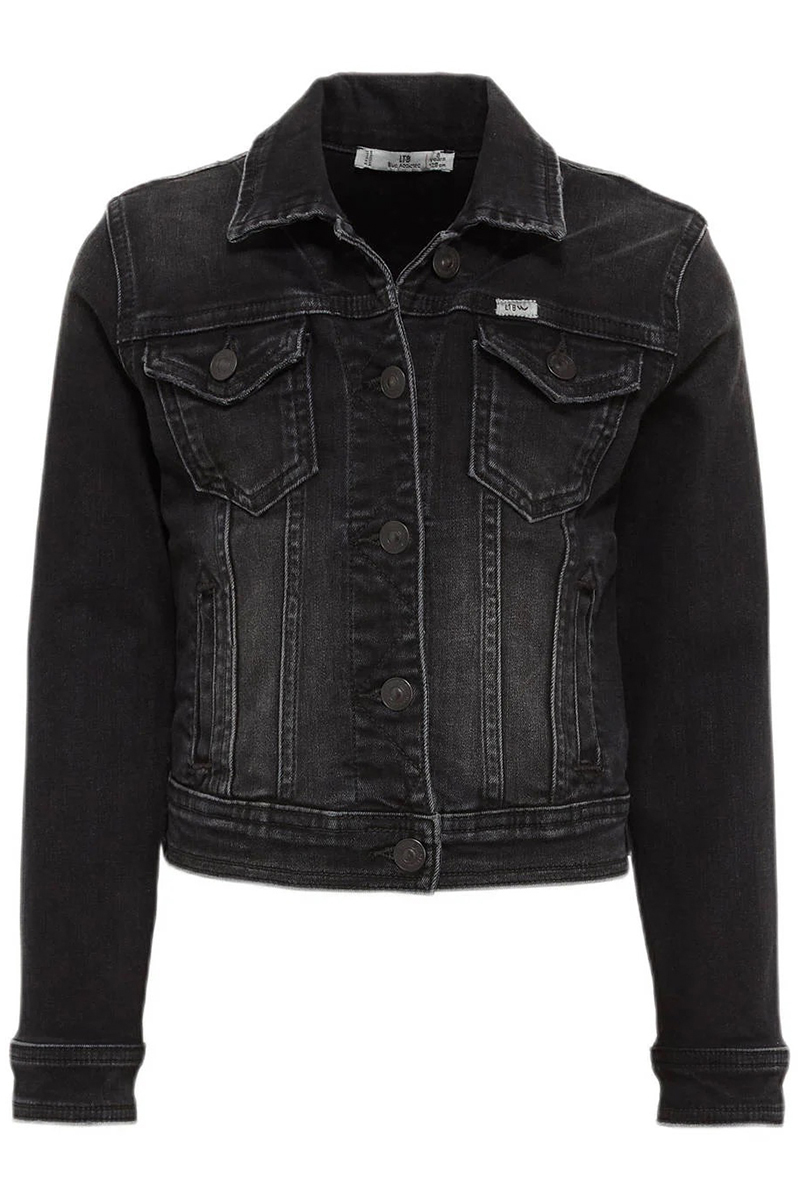 Meisjes jeans jack zwart