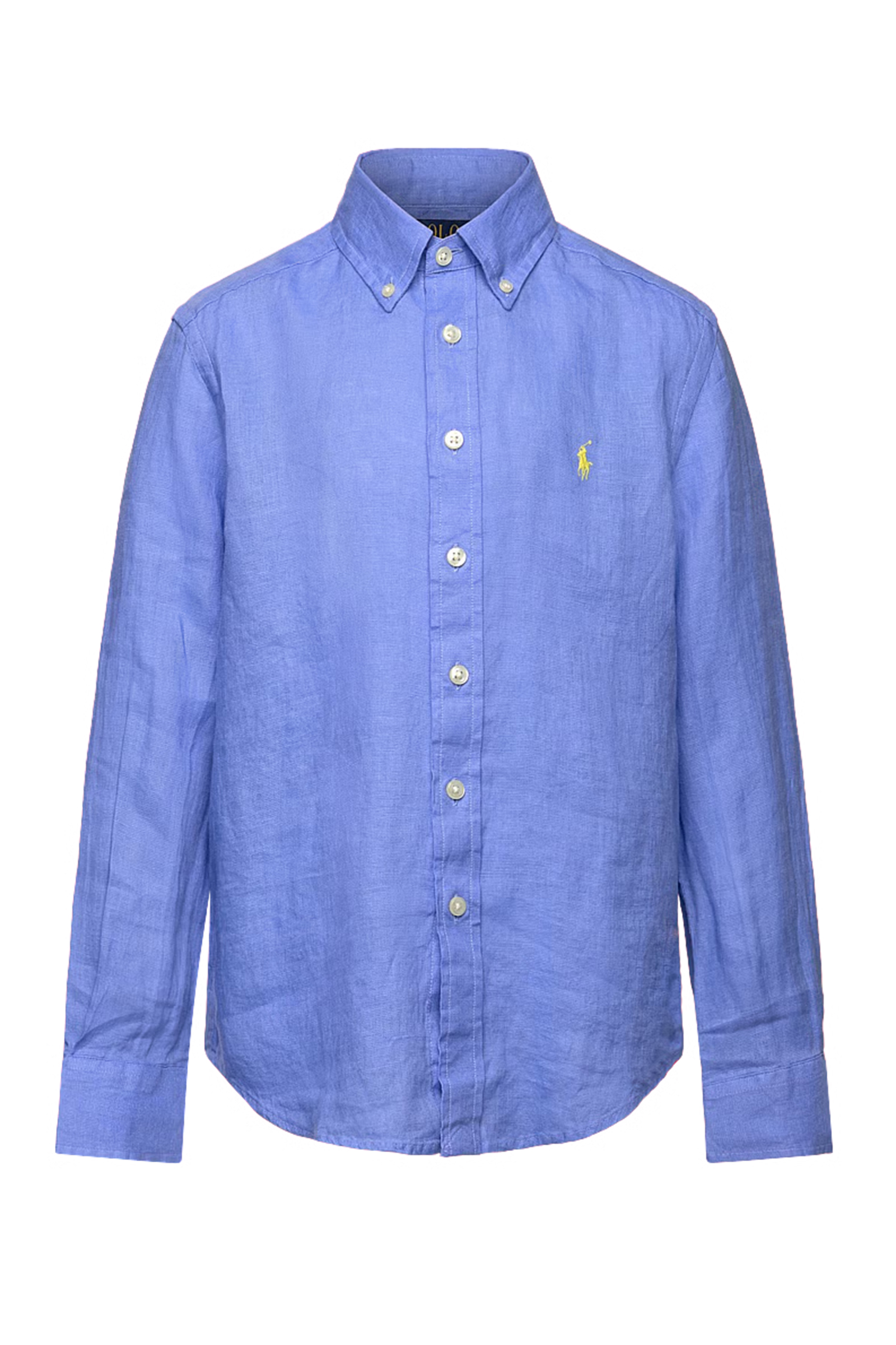 Jongens overhemd lange mouw blauw