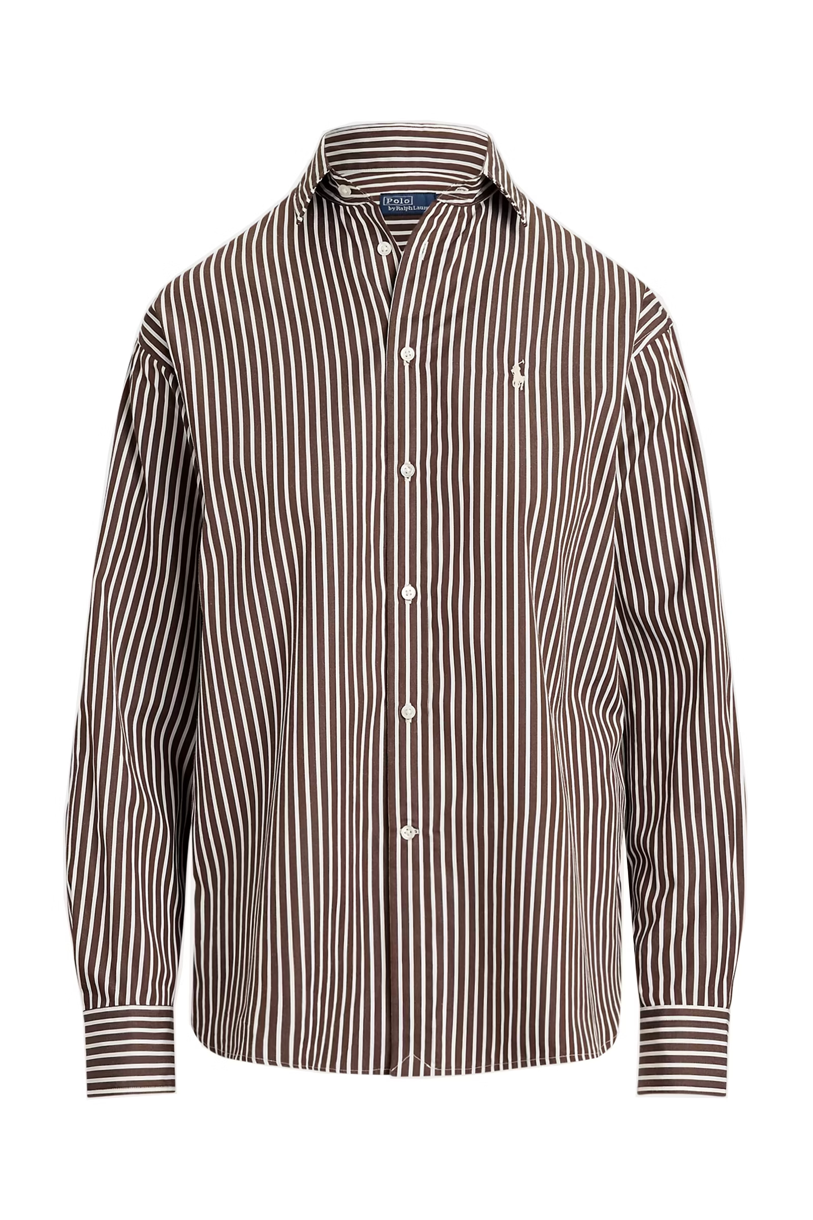 Dames blouse lange mouw bruin