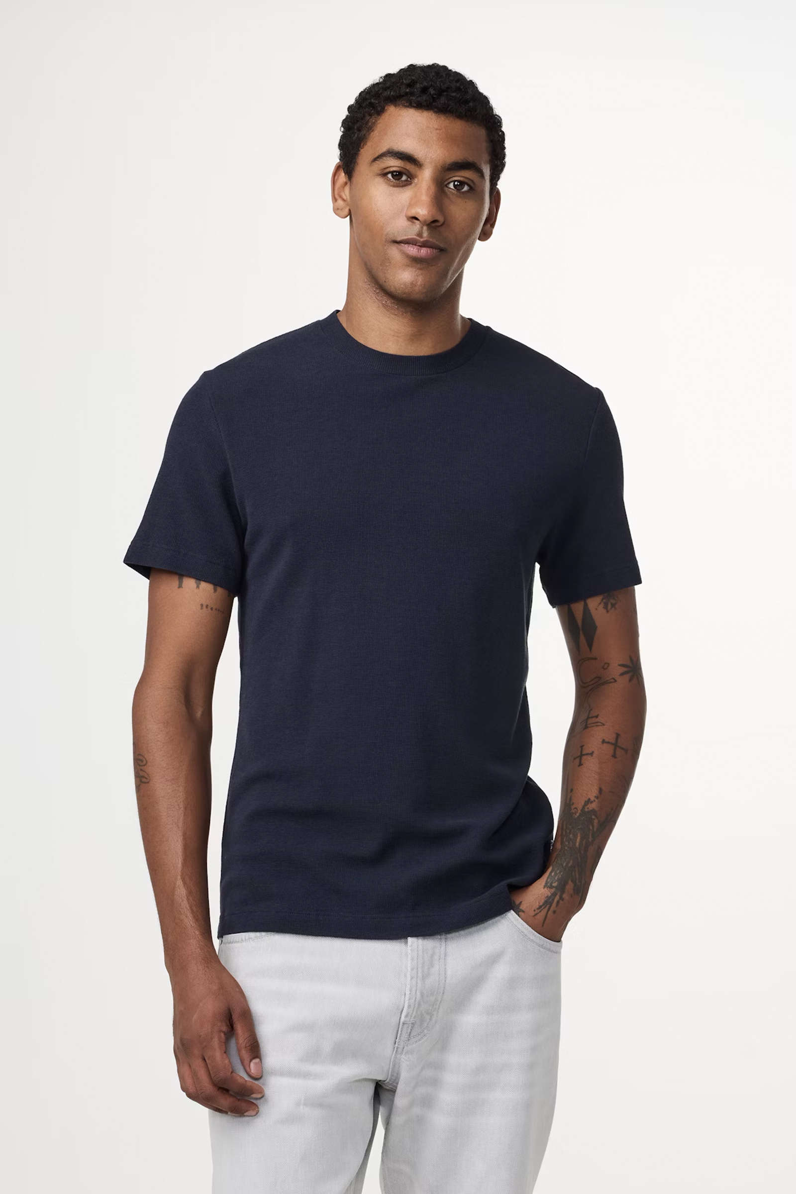 Heren t-shirt kortemouw blauw