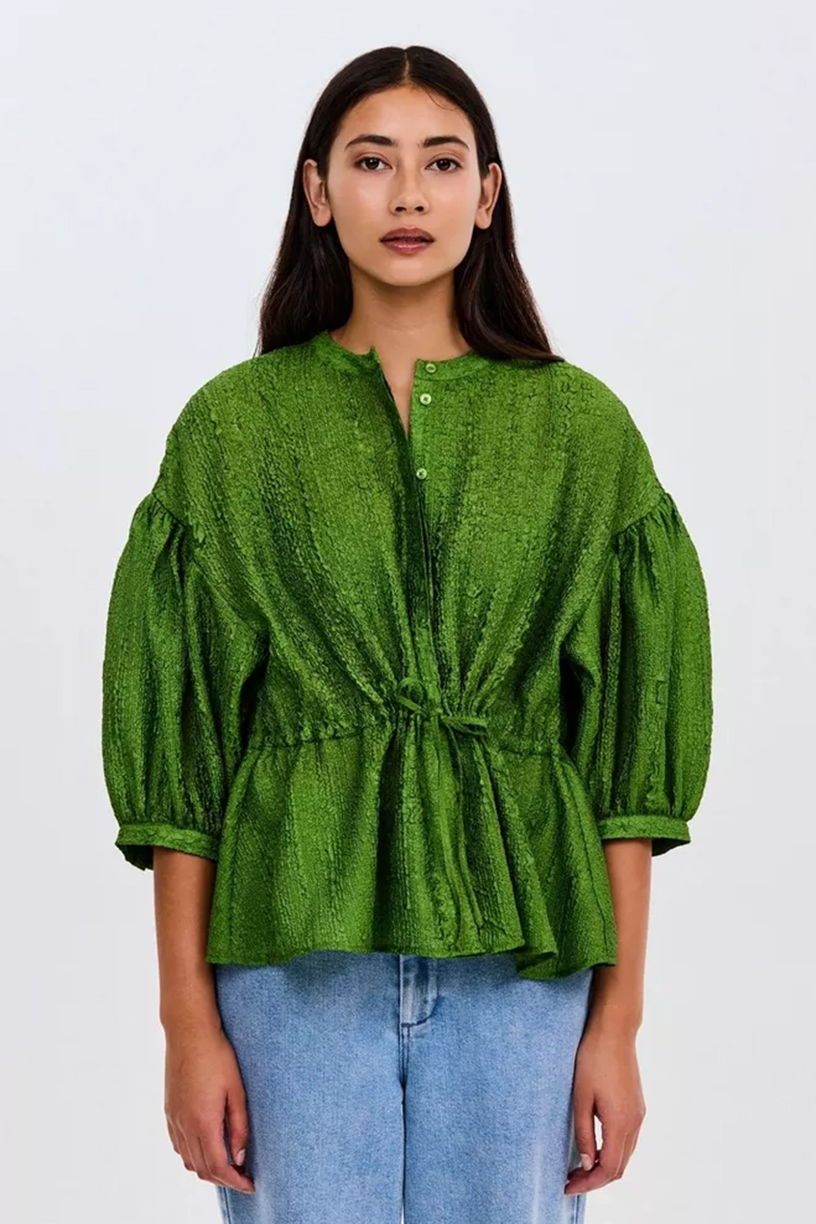 Dames blouse lange mouw groen