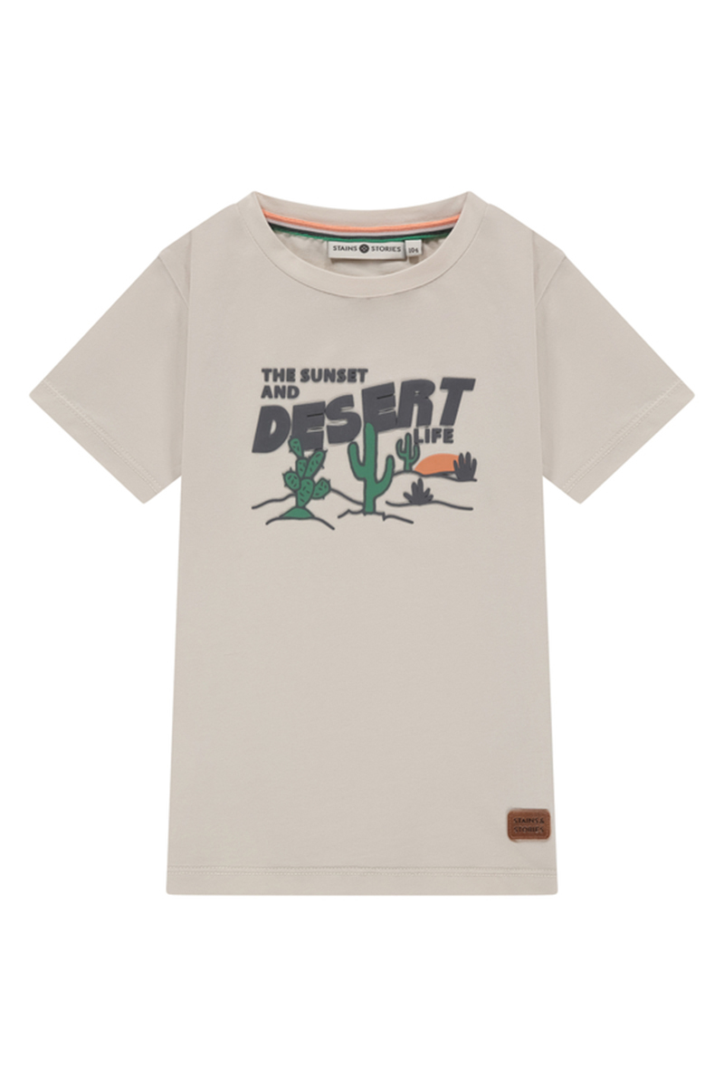 Stains and Stories Boys t-shirt short sleeve bruin/beige-1 1