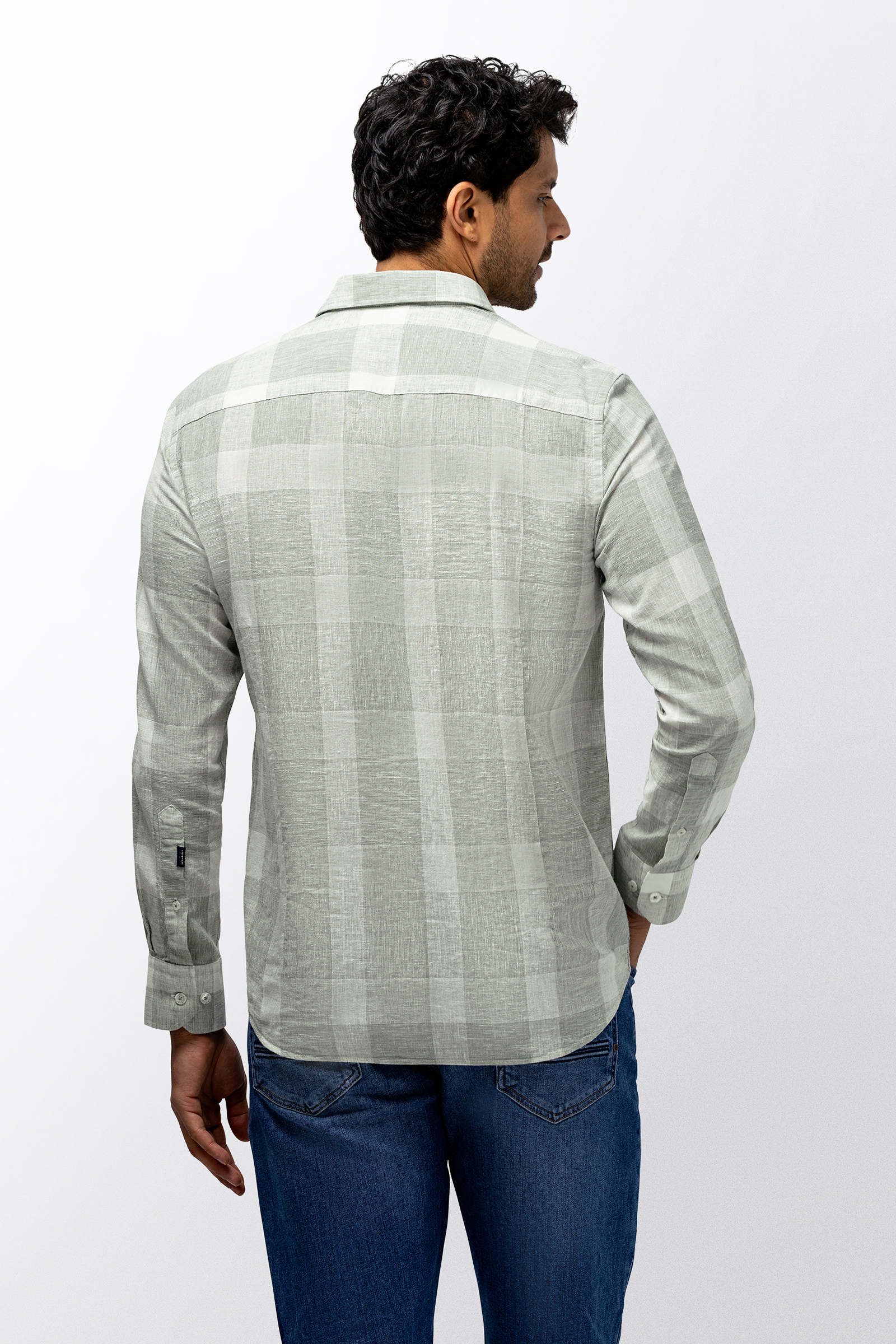 Heren overhemd lm casual groen