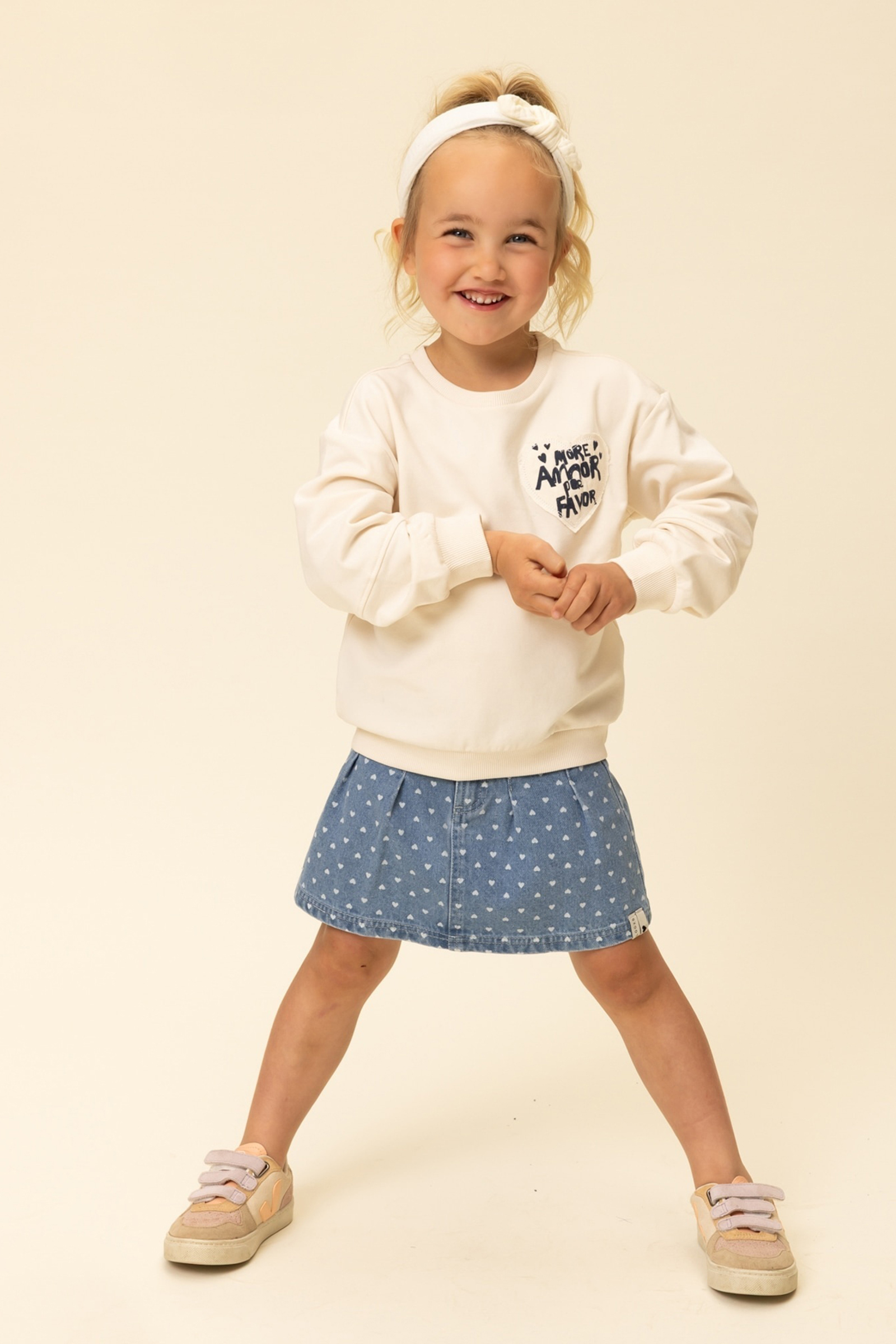 Meisjes sweater ecru