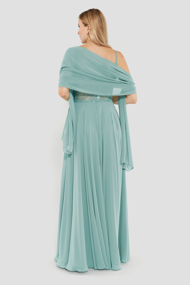 Swing Form Stola aus Chiffon Geel-1 4