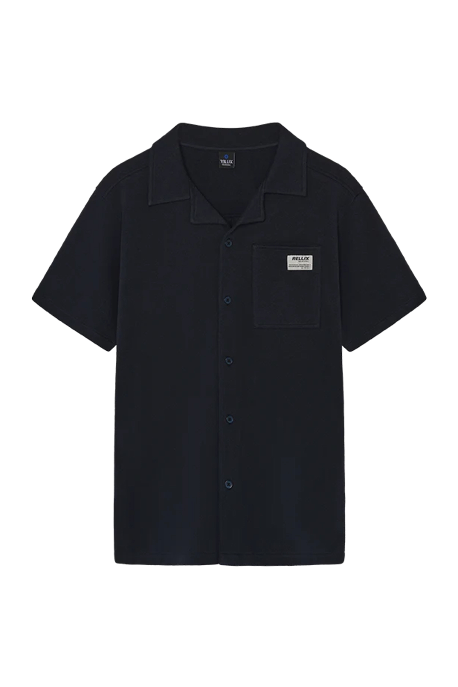 Jongens overhemd korte mouw blauw