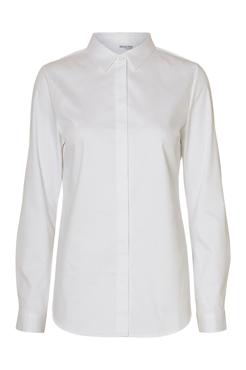 Dames blouse lange mouw wit